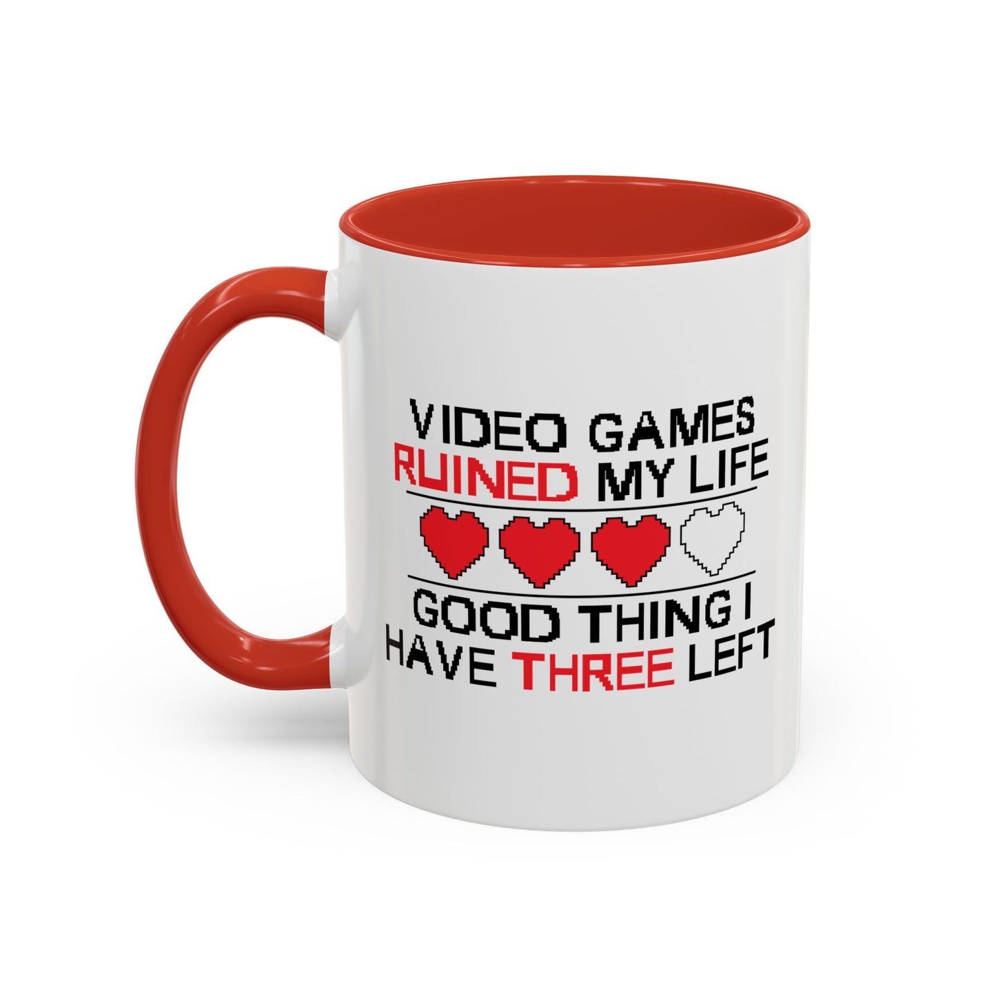 VIDEO GAMES RUINED MY LIFE Accent BiColor Funny Sarcastic Mug