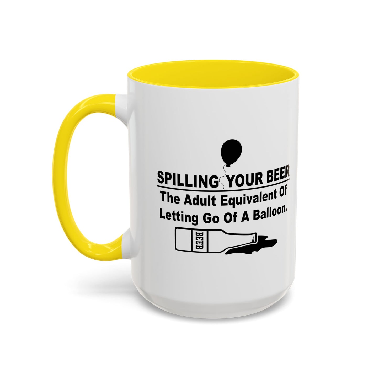 LETTING GO OF A BALLOON Accent BiColor Funny Sarcastic Mug