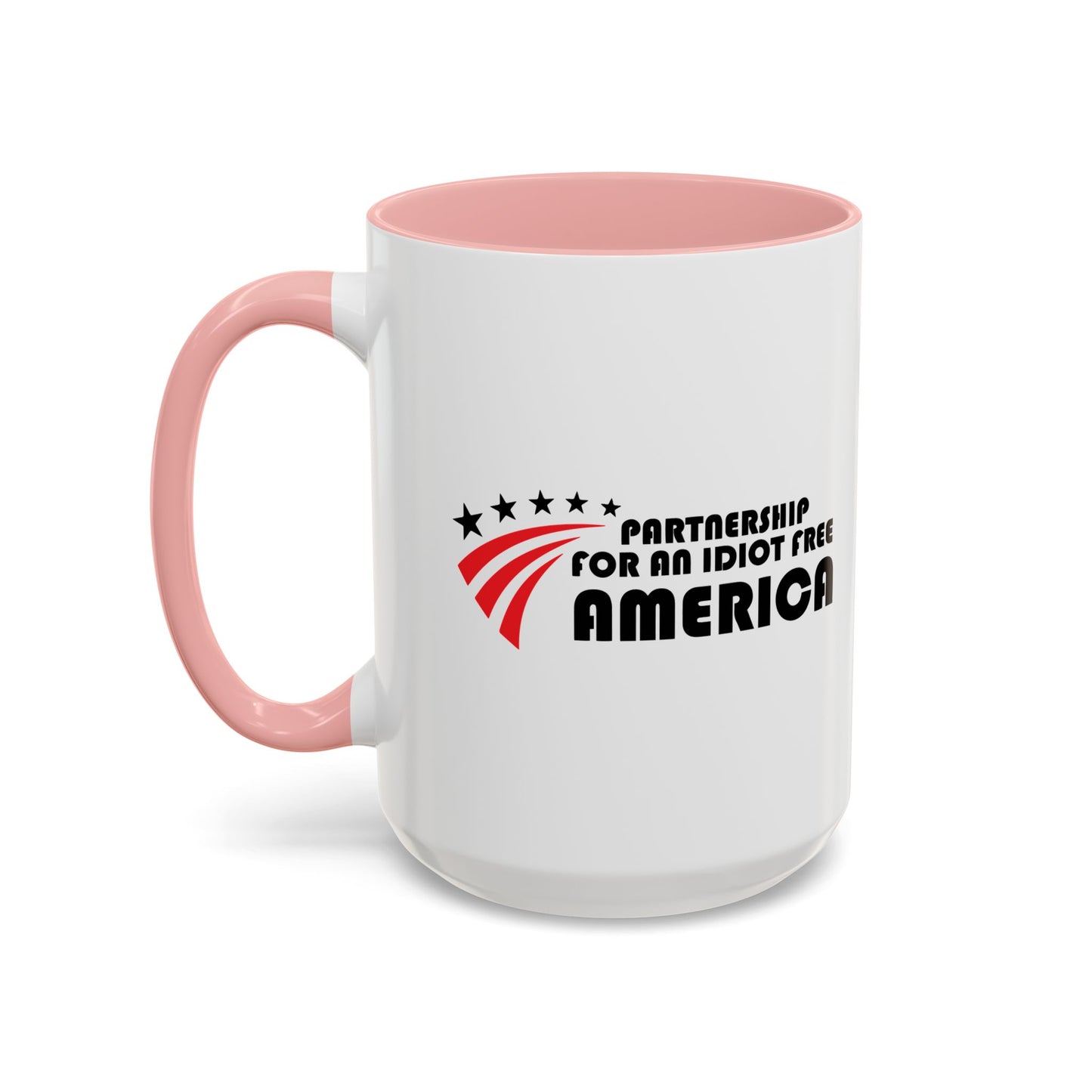 IDIOT FREE AMERICA Accent BiColor Funny Sarcastic Mug