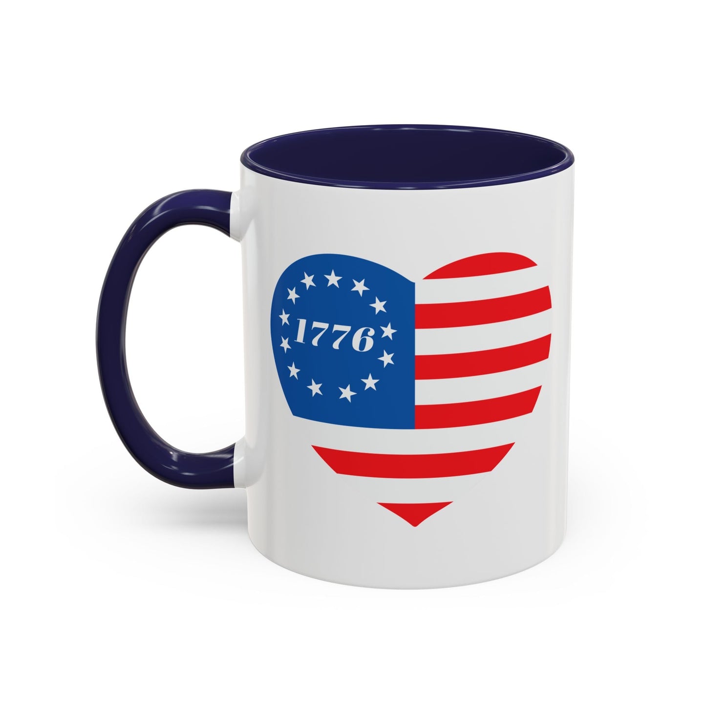 BETSY HEART FLAG 1776 Accent BiColor Funny Sarcastic Mug