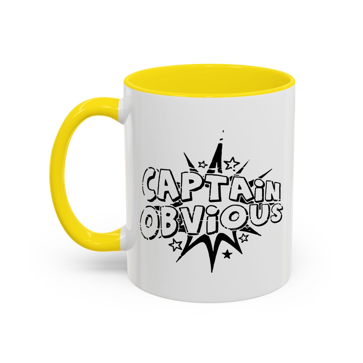 CAPTAIN OBVIOUS Accent BiColor Funny Sarcastic Mug