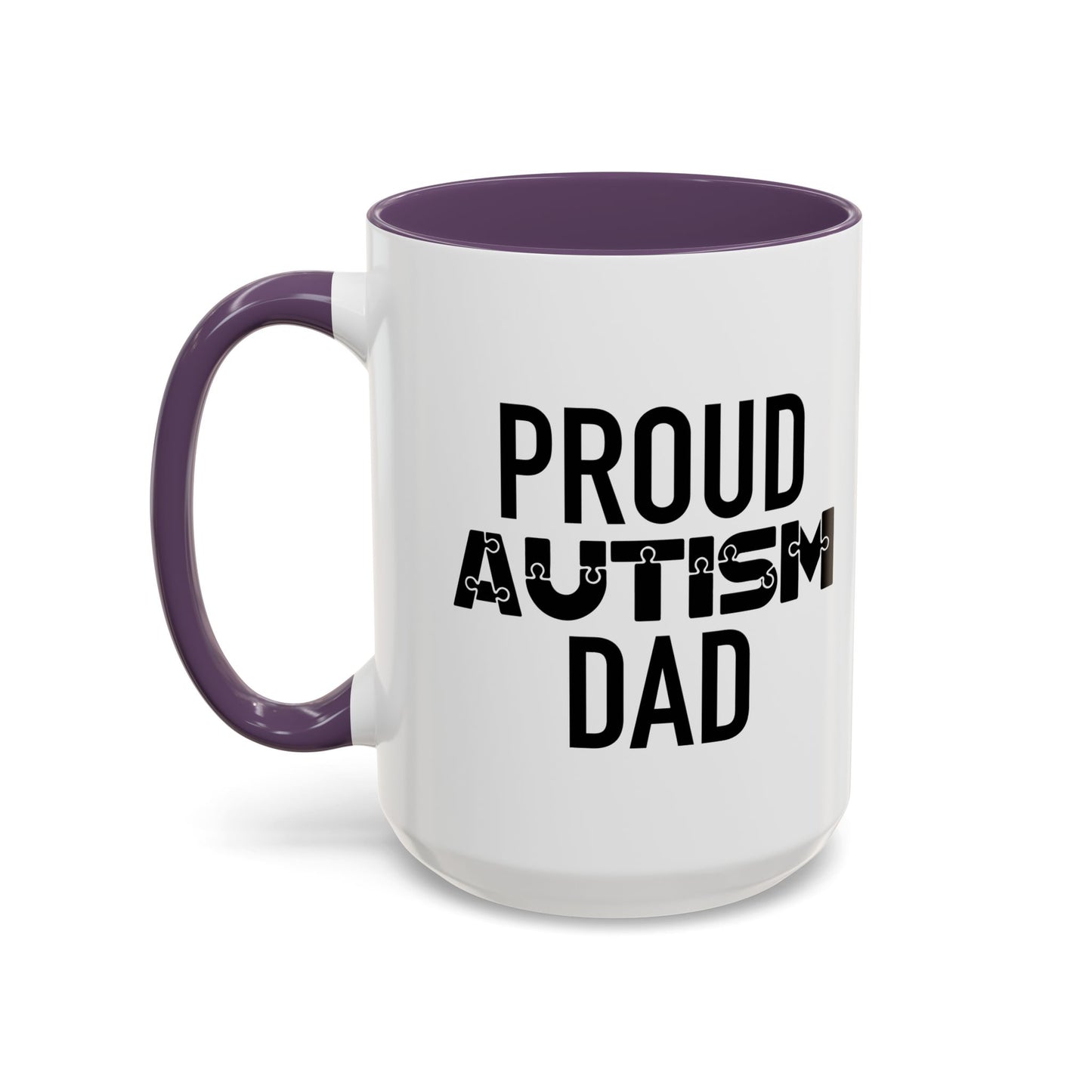 PROUD AUTISM DAD Accent BiColor Mug