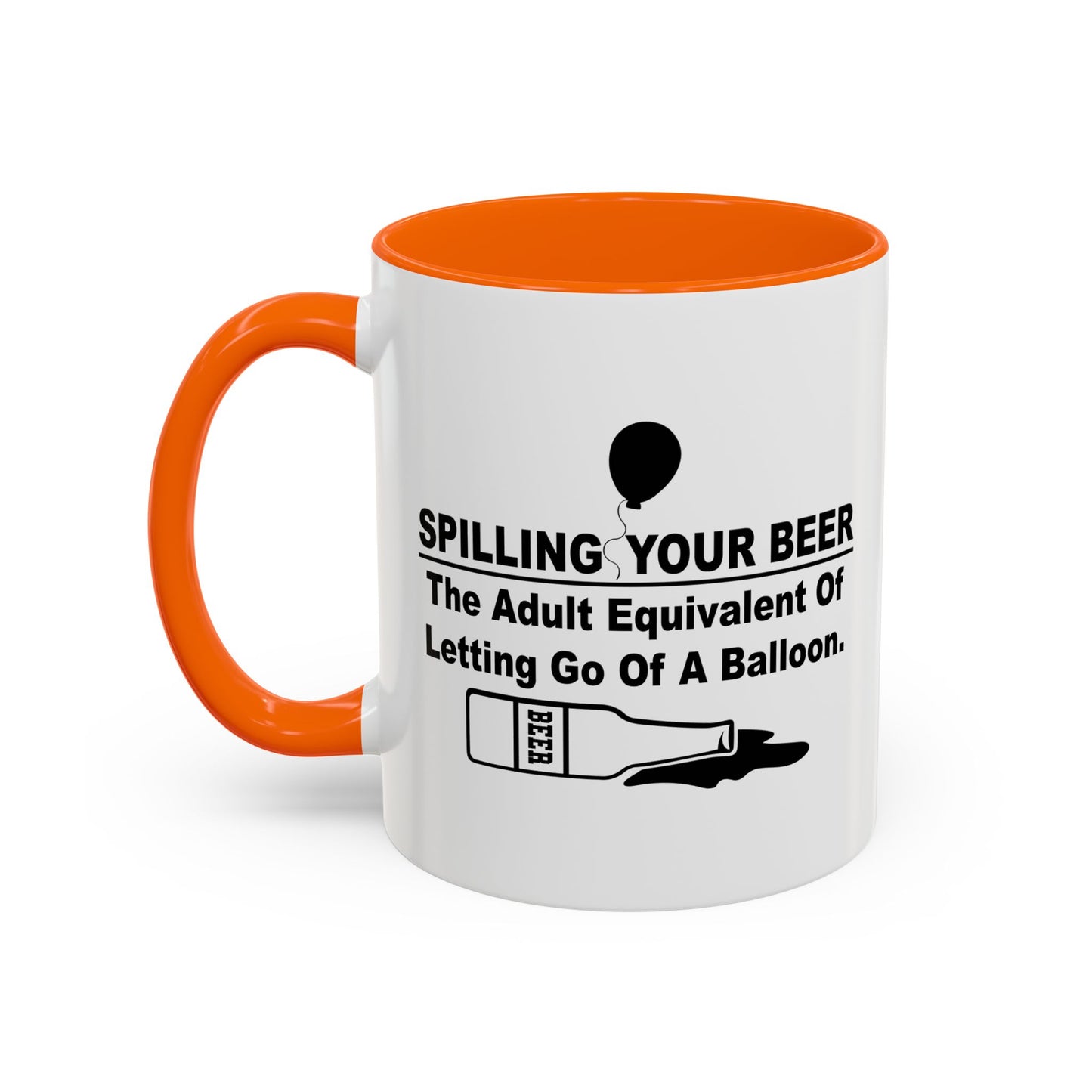 LETTING GO OF A BALLOON Accent BiColor Funny Sarcastic Mug