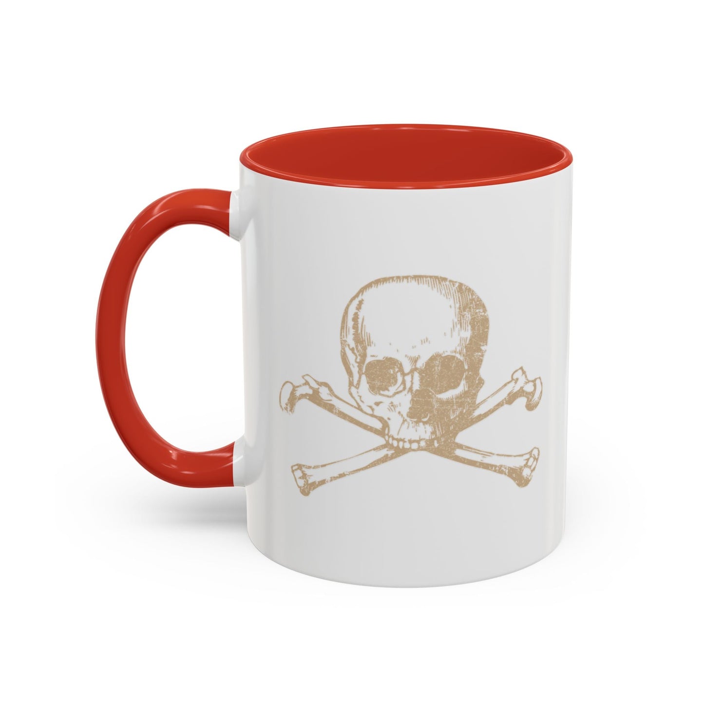 HUMAN SKULL CROSS BONES Accent BiColor Funny Sarcastic Mug