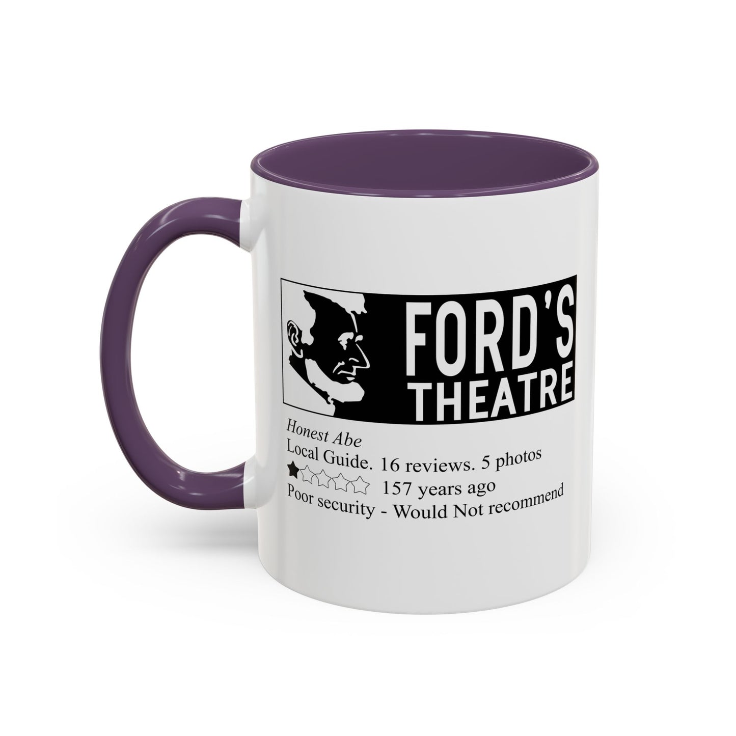 FORD'S THEATRE REVIEW Accent BiColor Funny Sarcastic Mug