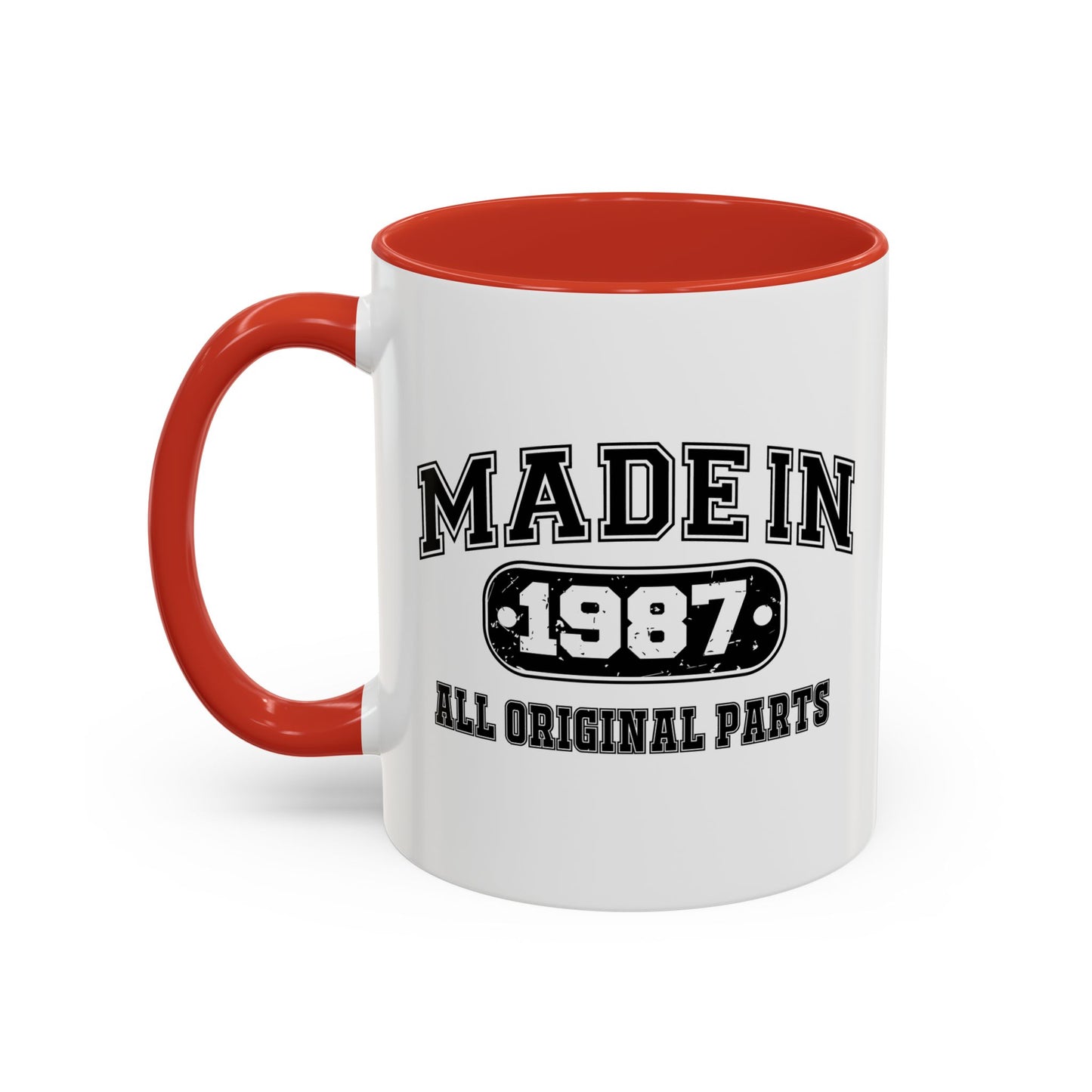 MADE IN 1987 Accent BiColor Funny Sarcastic Mug