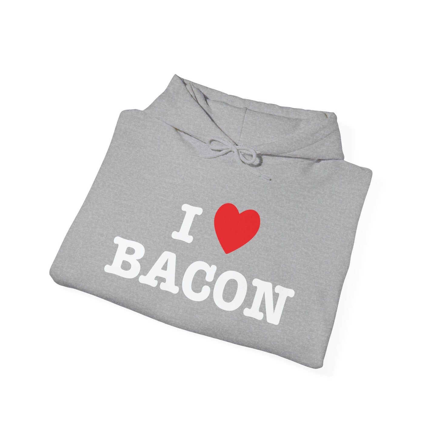 I LOVE BACON - Premium Unisex Funny Sarcastic Black Hoodie Sweatshirt