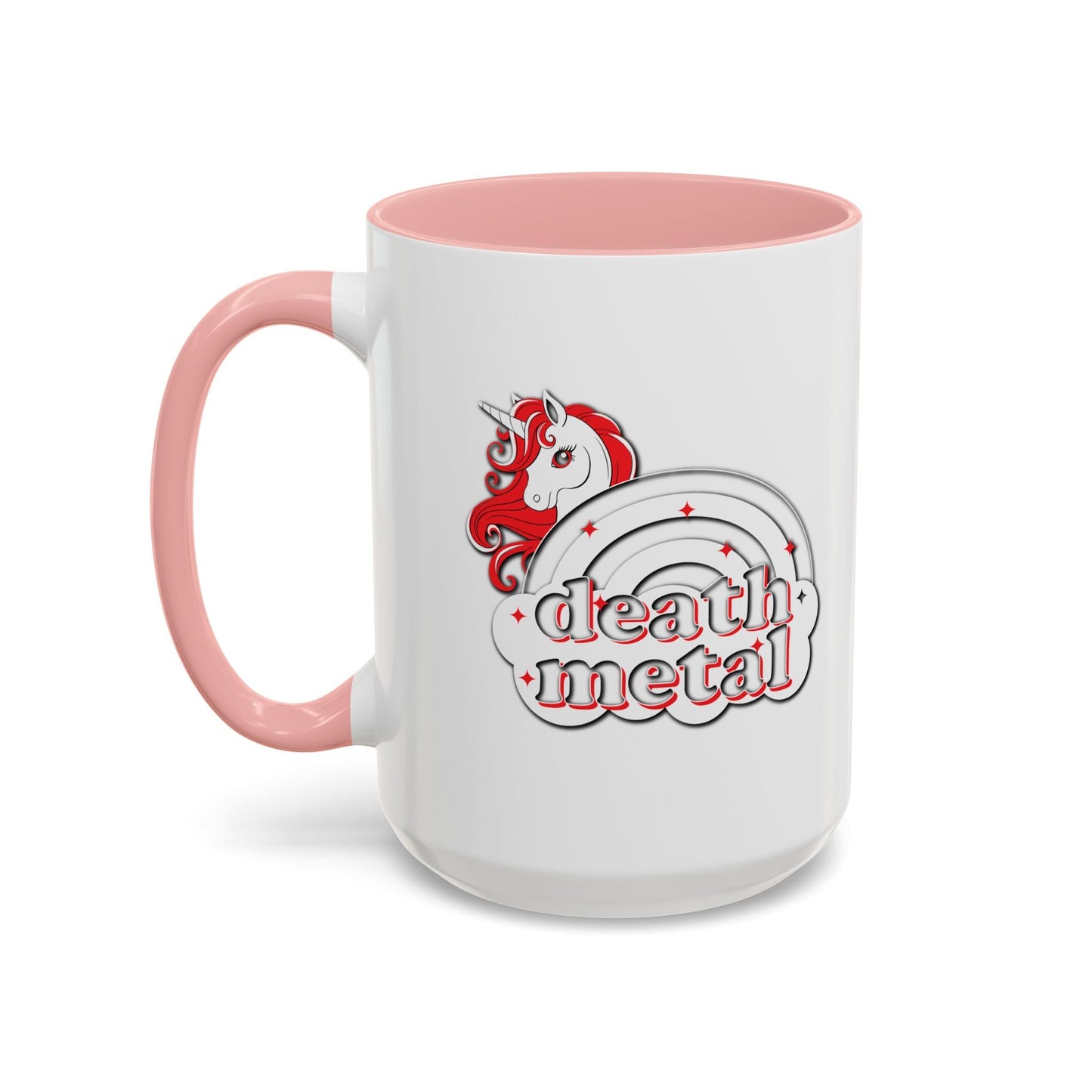 DEATH METAL UNICORN Accent BiColor Funny Sarcastic Mug