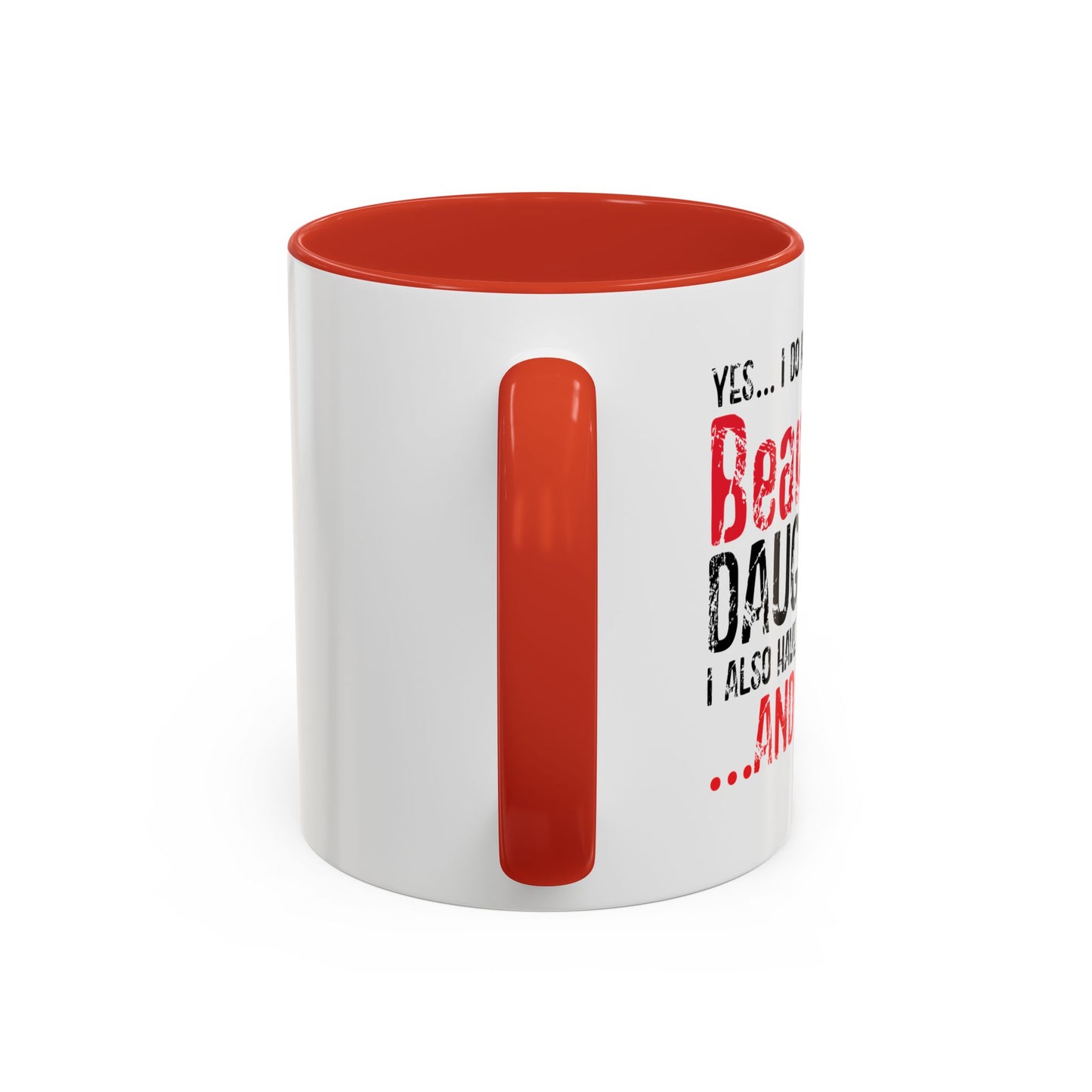 GUN,A SHOVEL, AND AN ALIBI Accent BiColor Funny Sarcastic Mug