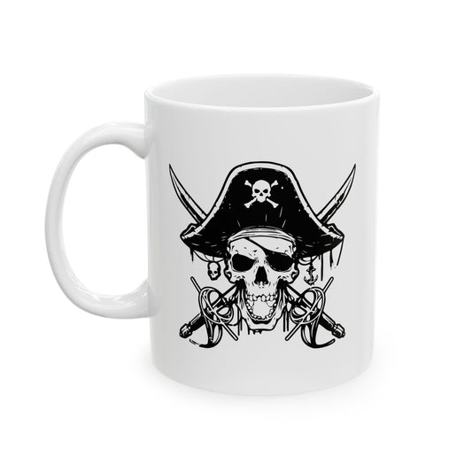 SKULL HAT BONES FUNNY SARCASTIC WHITE MUG