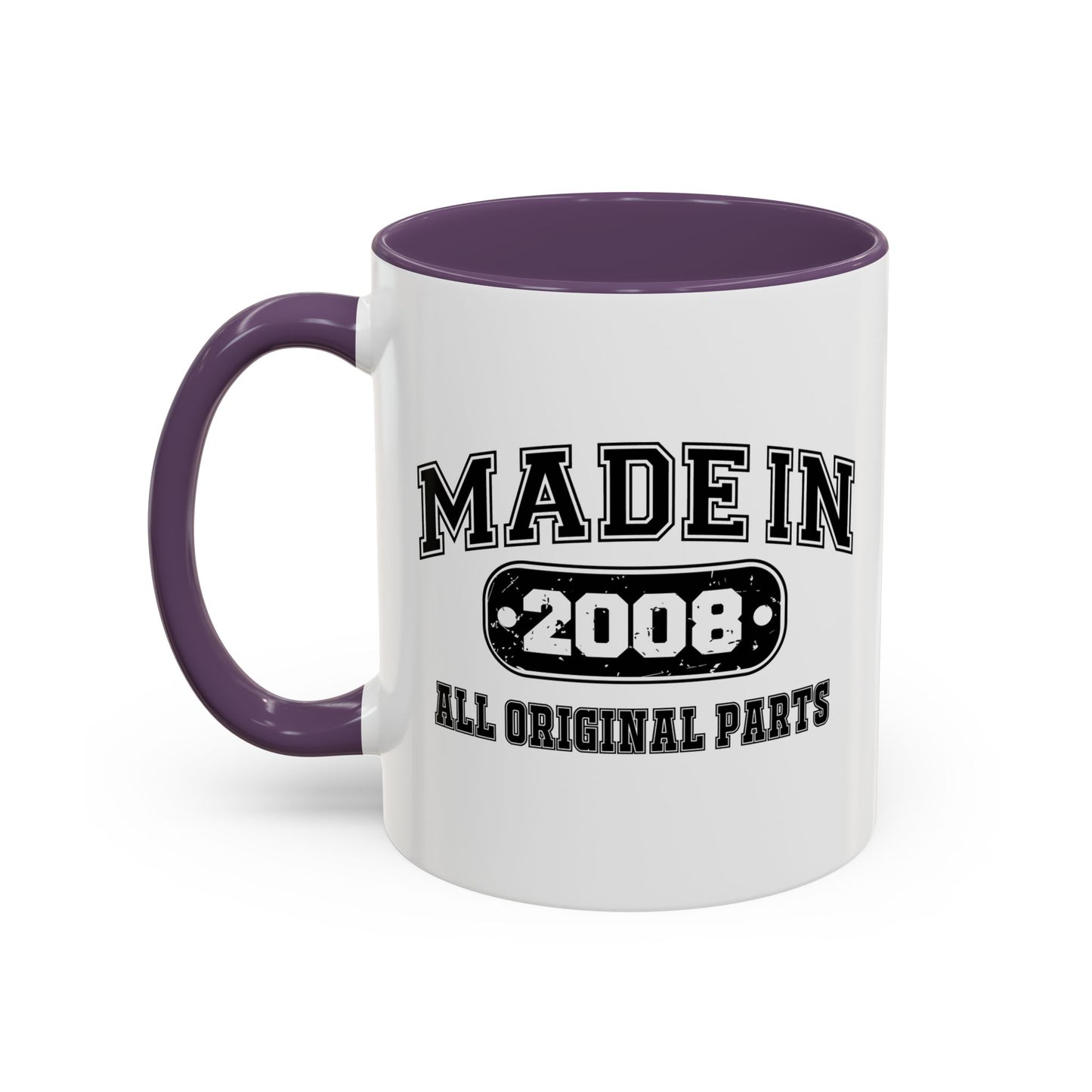 MADE IN 2008 Accent BiColor Funny Sarcastic Mug