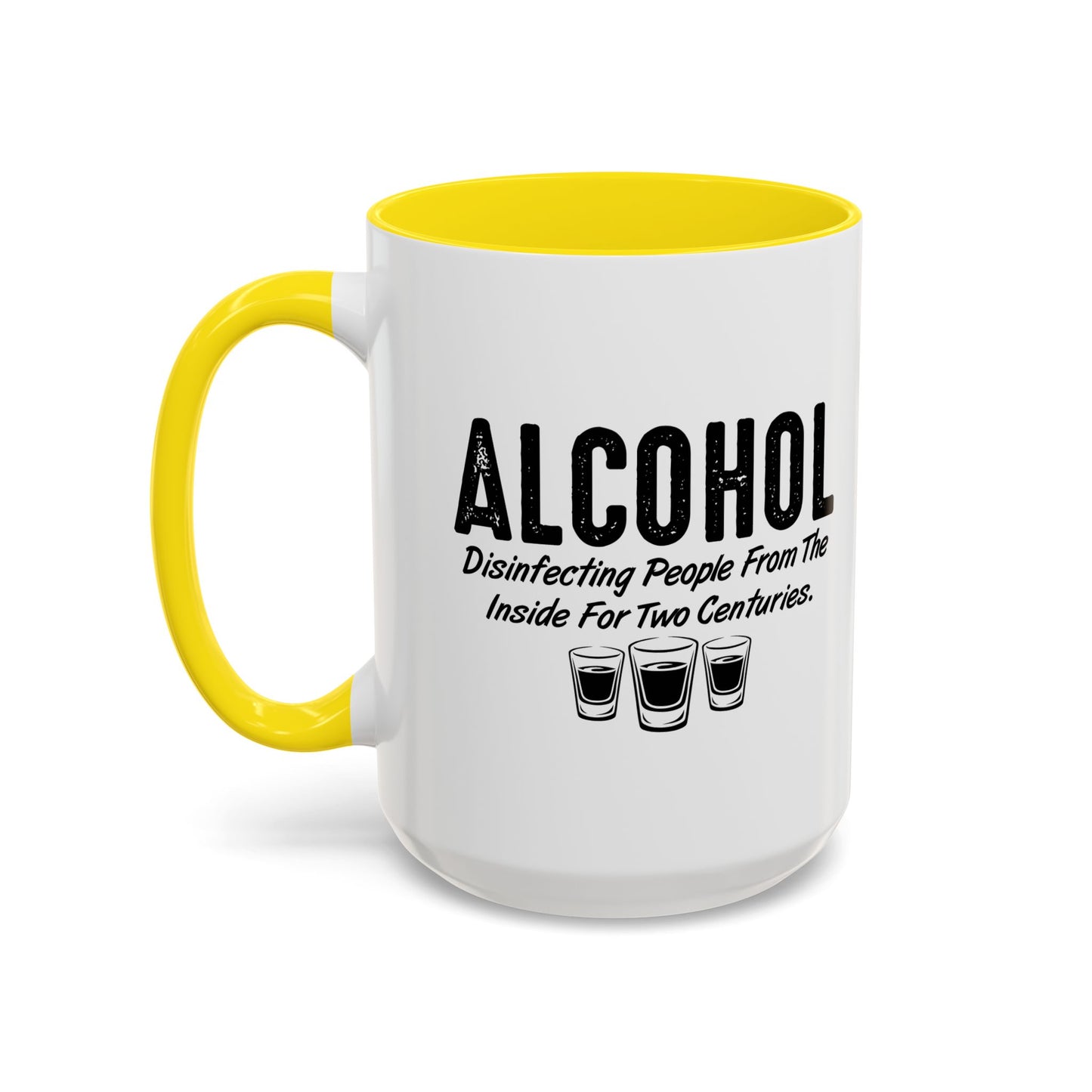 DISINFECTING PEOPLE Accent BiColor Funny Sarcastic Mug