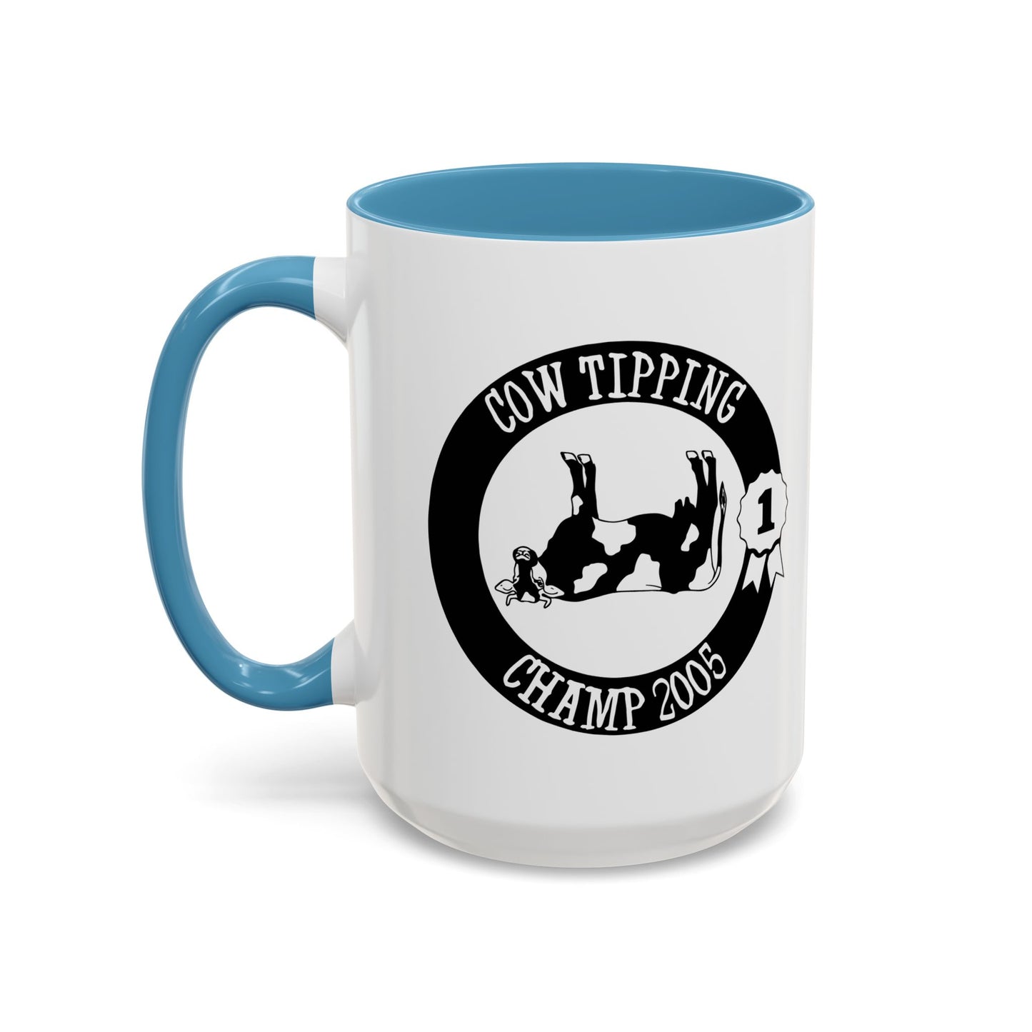 COW TIPPING CHAMP Accent BiColor Funny Sarcastic Mug