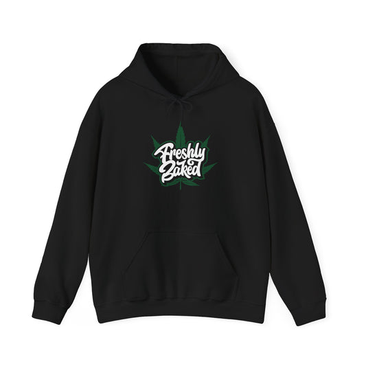 FRESHLY BAKED - Premium Unisex Funny Sarcastic Black Hoodie Sweatshirt