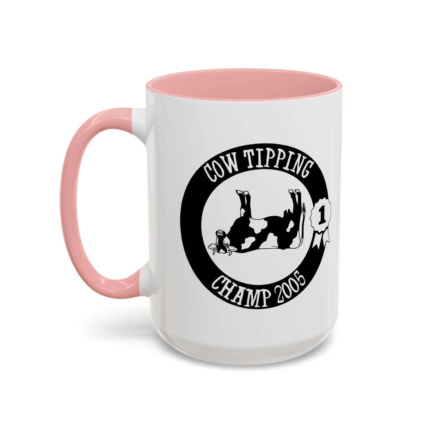 COW TIPPING CHAMP Accent BiColor Funny Sarcastic Mug