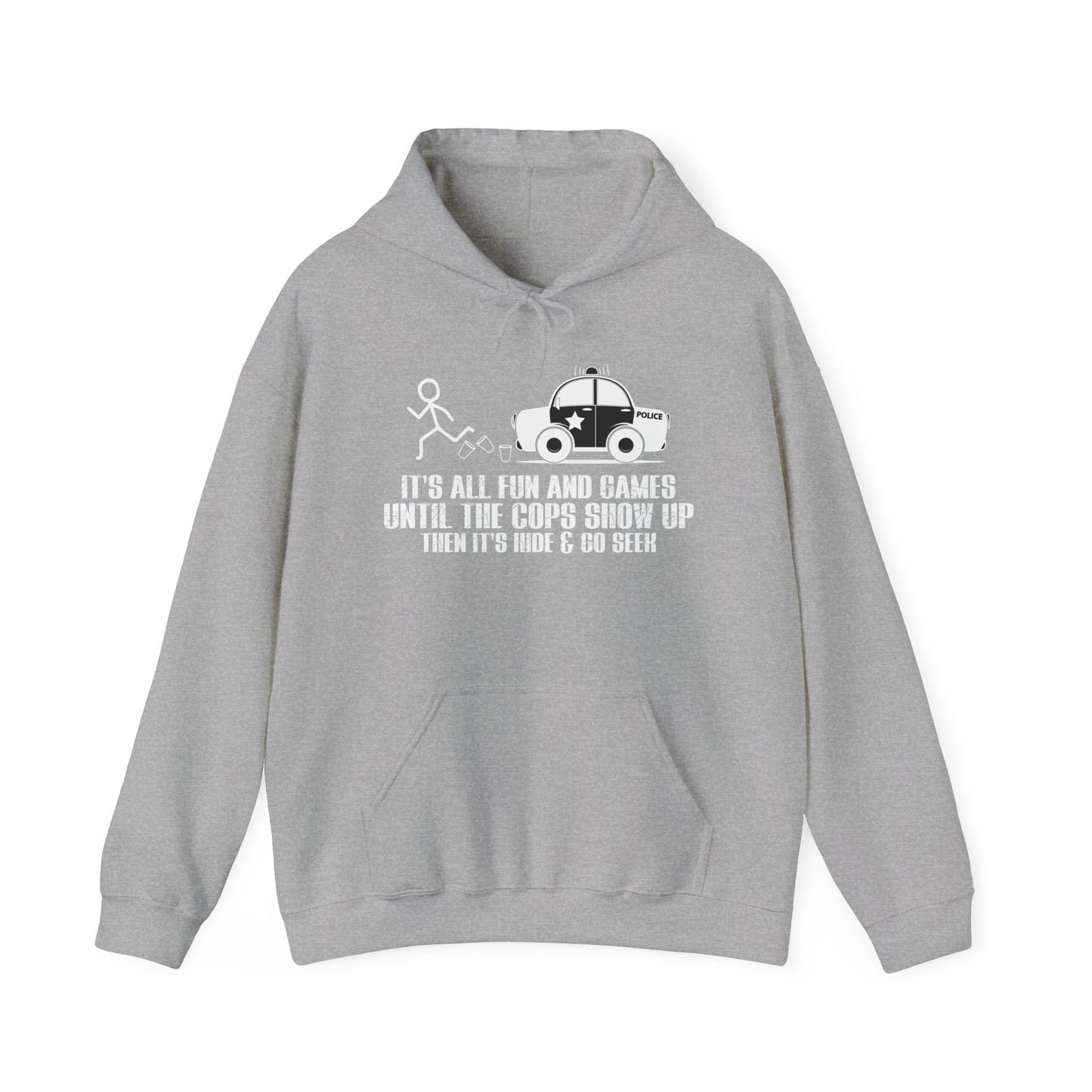 UNTILL THE COPS SHOW UP - Premium Unisex Funny Sarcastic Black Hoodie Sweatshirt