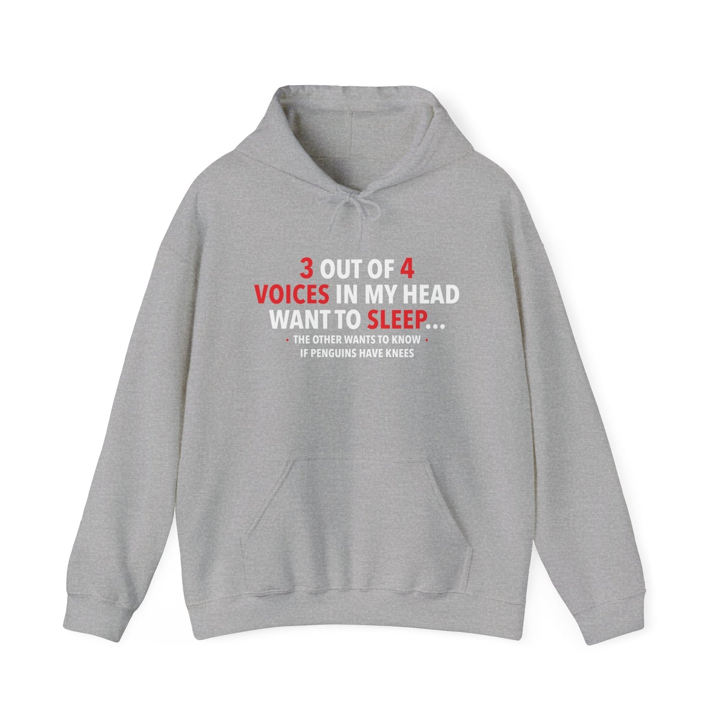 3 OUT OF 4 VOICES - Premium Unisex Funny Sarcastic Black Hoodie Sweatshirt