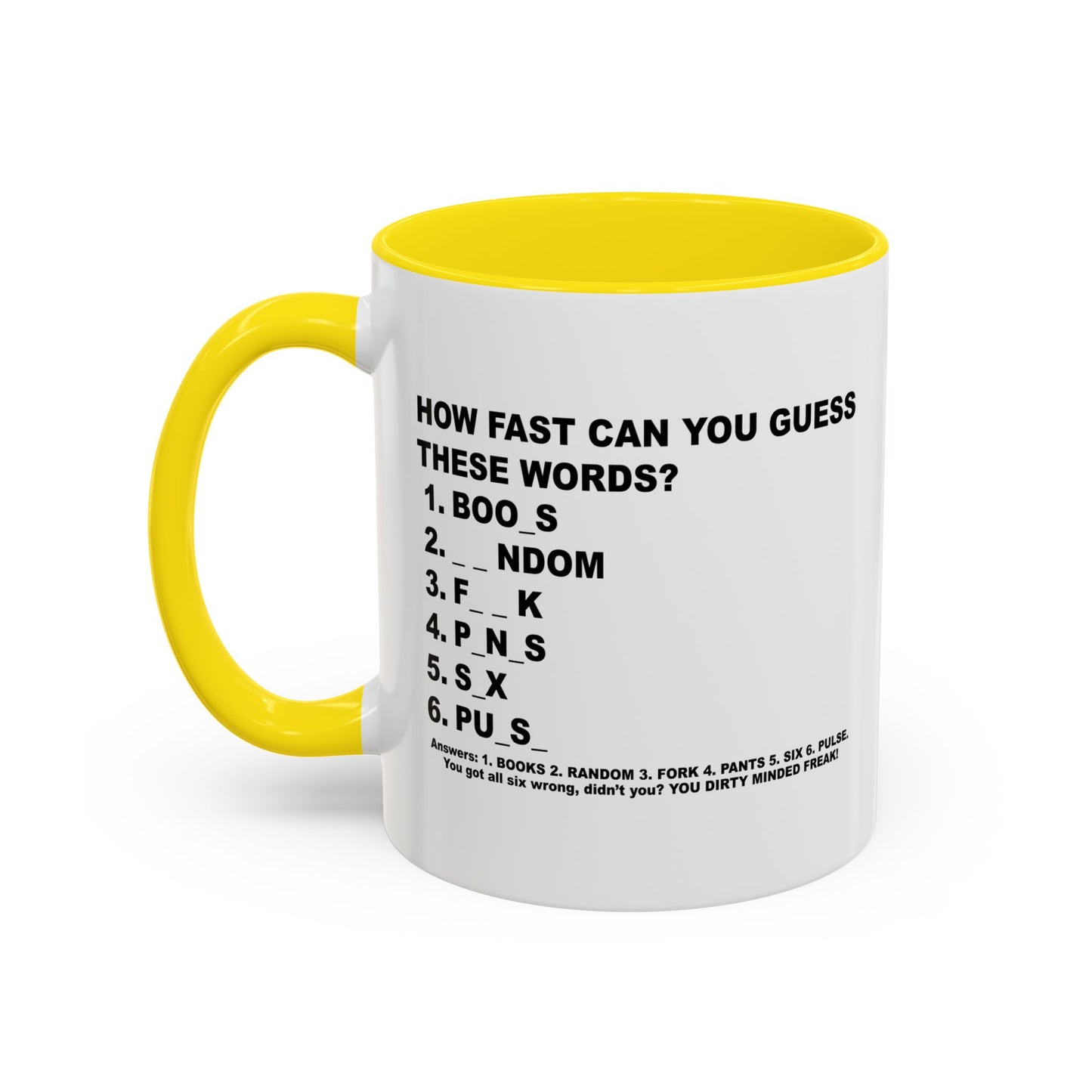 GUESS THESE WORDS Accent BiColor Funny Sarcastic Mug