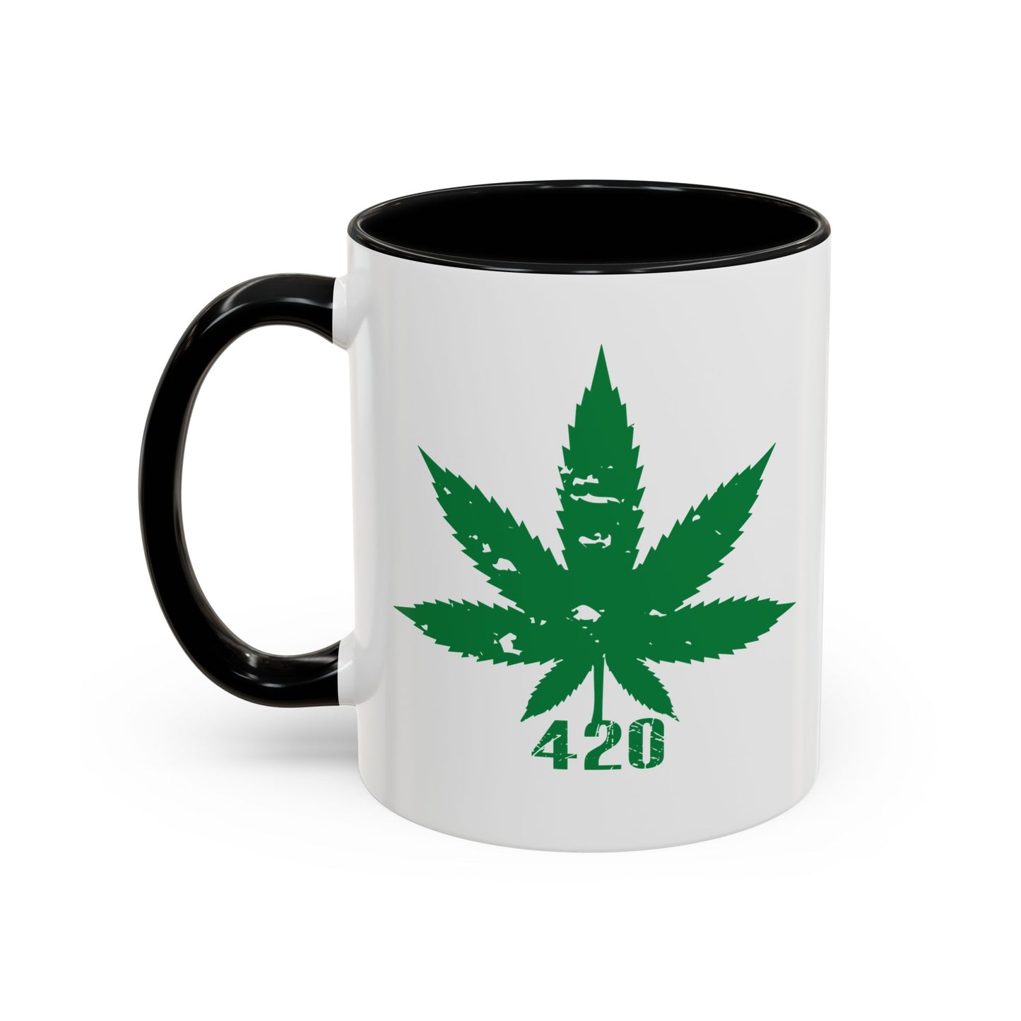 WEED LEAF 420 Accent BiColor Funny Sarcastic Mug