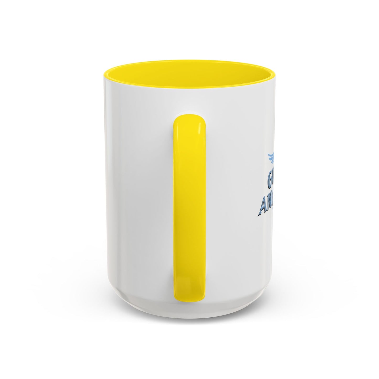 I THINK MY GUARDIAN ANGEL DRINKS Accent BiColor Funny Sarcastic Mug