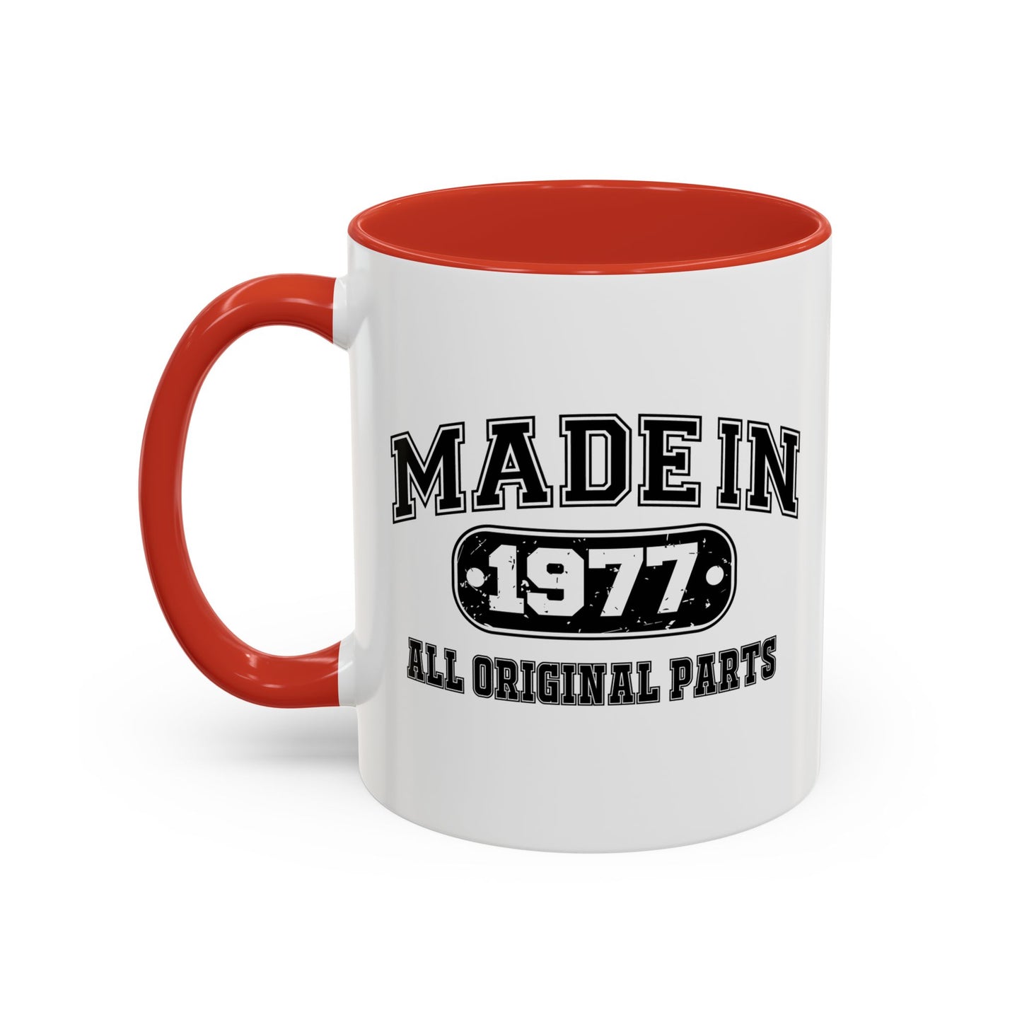 MADE IN 1977 Accent BiColor Funny Sarcastic Mug