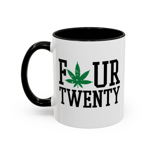 FOUR TWENTY LEAF Accent BiColor Funny Sarcastic Mug