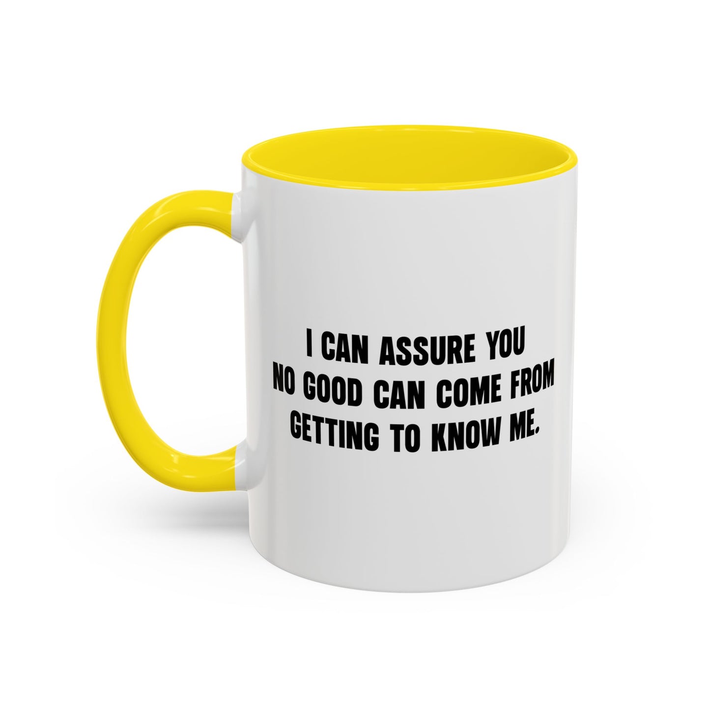 NO GOOD CAN COME FROM Accent BiColor Funny Sarcastic Mug