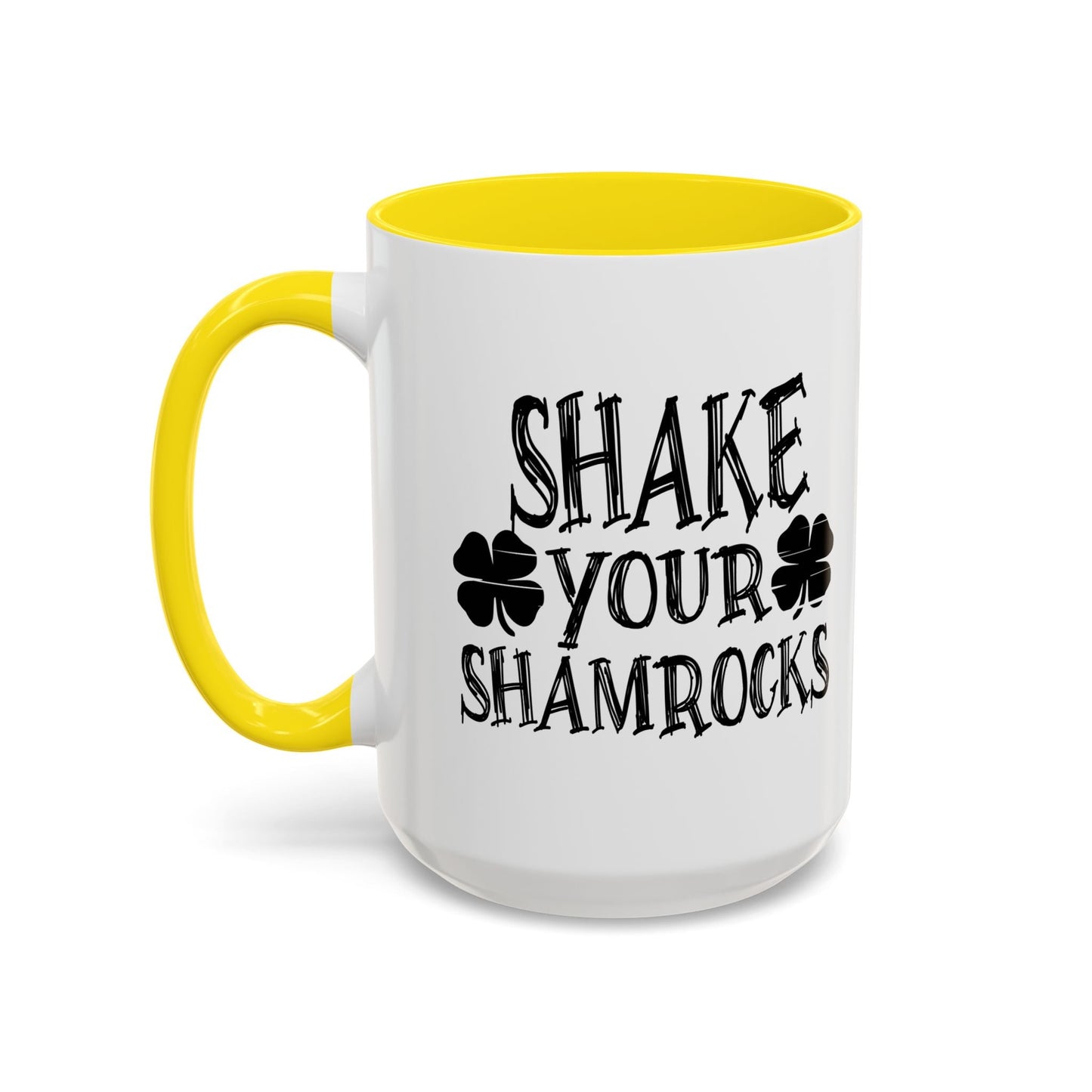 SHAKE YOUR SHAMROCKS Accent BiColor Funny Sarcastic Mug