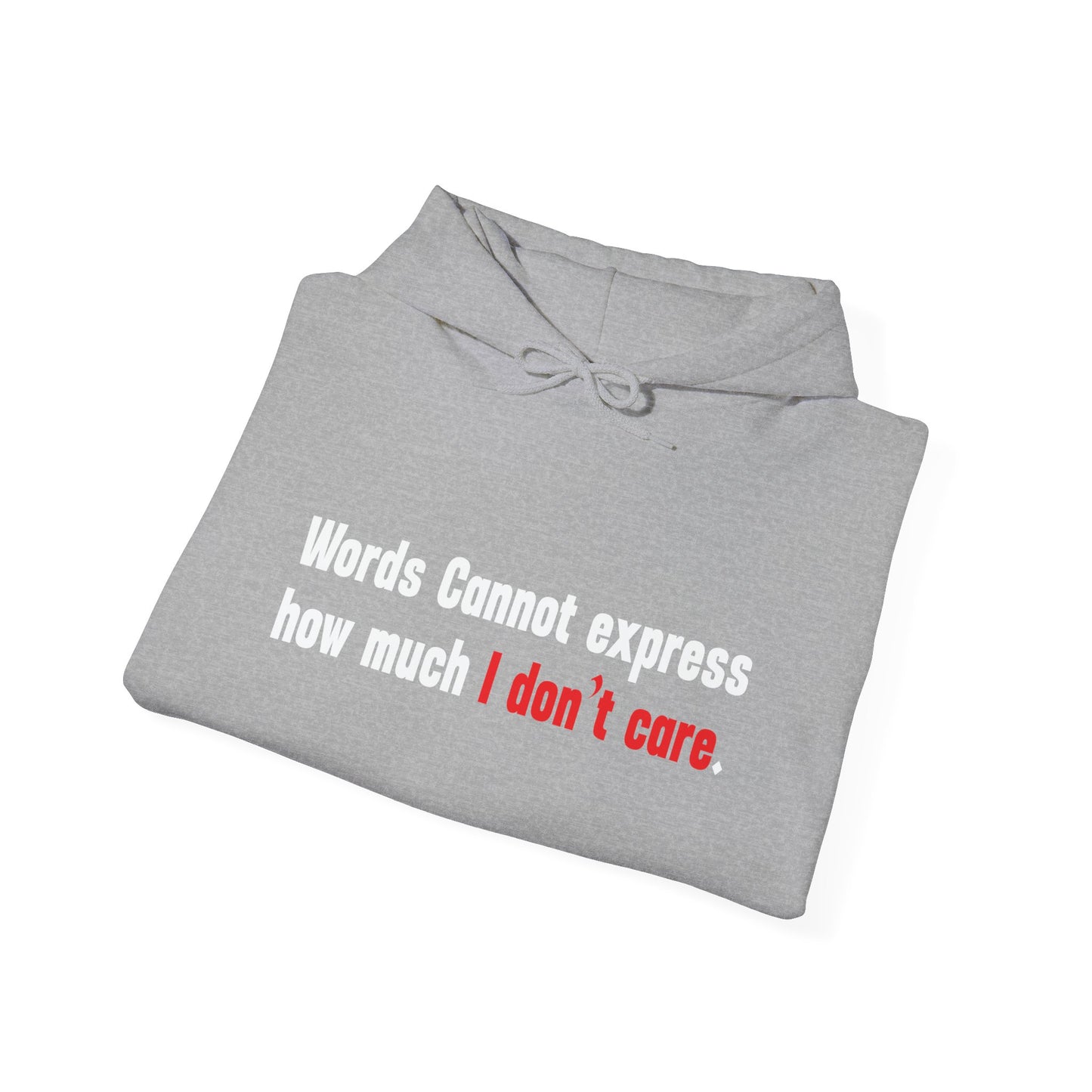 Words Cannot express how much I don’t care. - Premium Unisex Funny Sarcastic Black Hoodie Sweatshirt