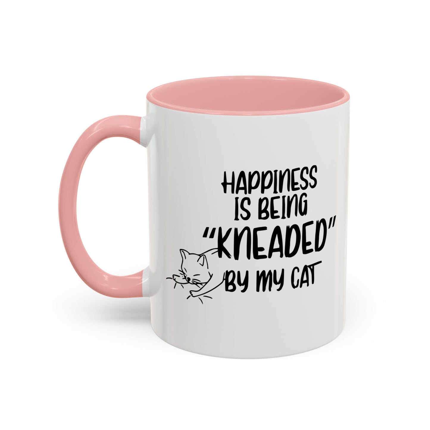 HAPPINESS IS BEING NEEDED BY MY CAT Accent BiColor Funny Sarcastic Mug