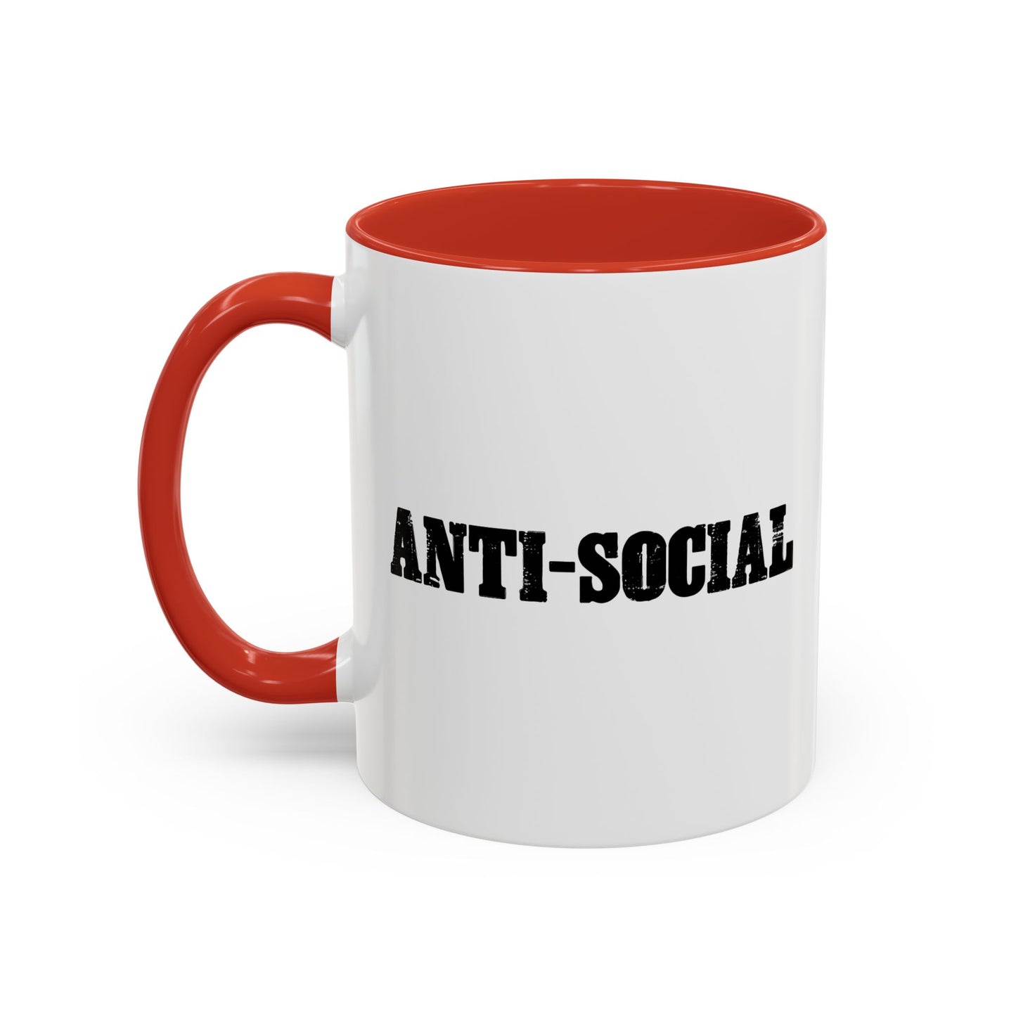 ANTI-SOCIAL Accent BiColor Funny Sarcastic Mug