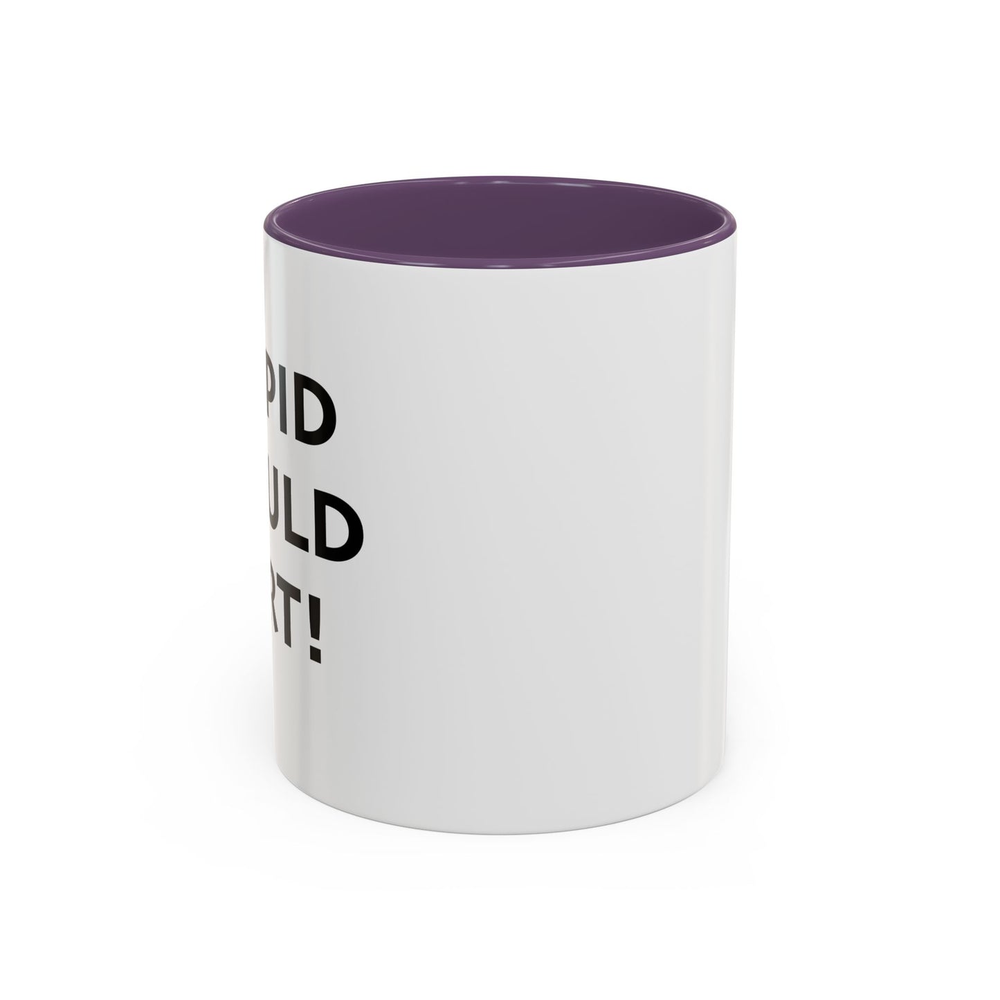 STUPID SHOULD HURT Accent BiColor Funny Sarcastic Mug