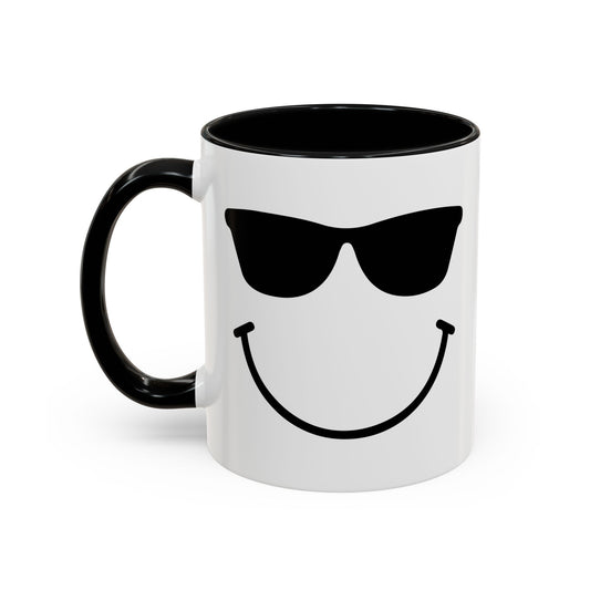 SUNGLASSES SMILE Accent BiColor Funny Sarcastic Mug