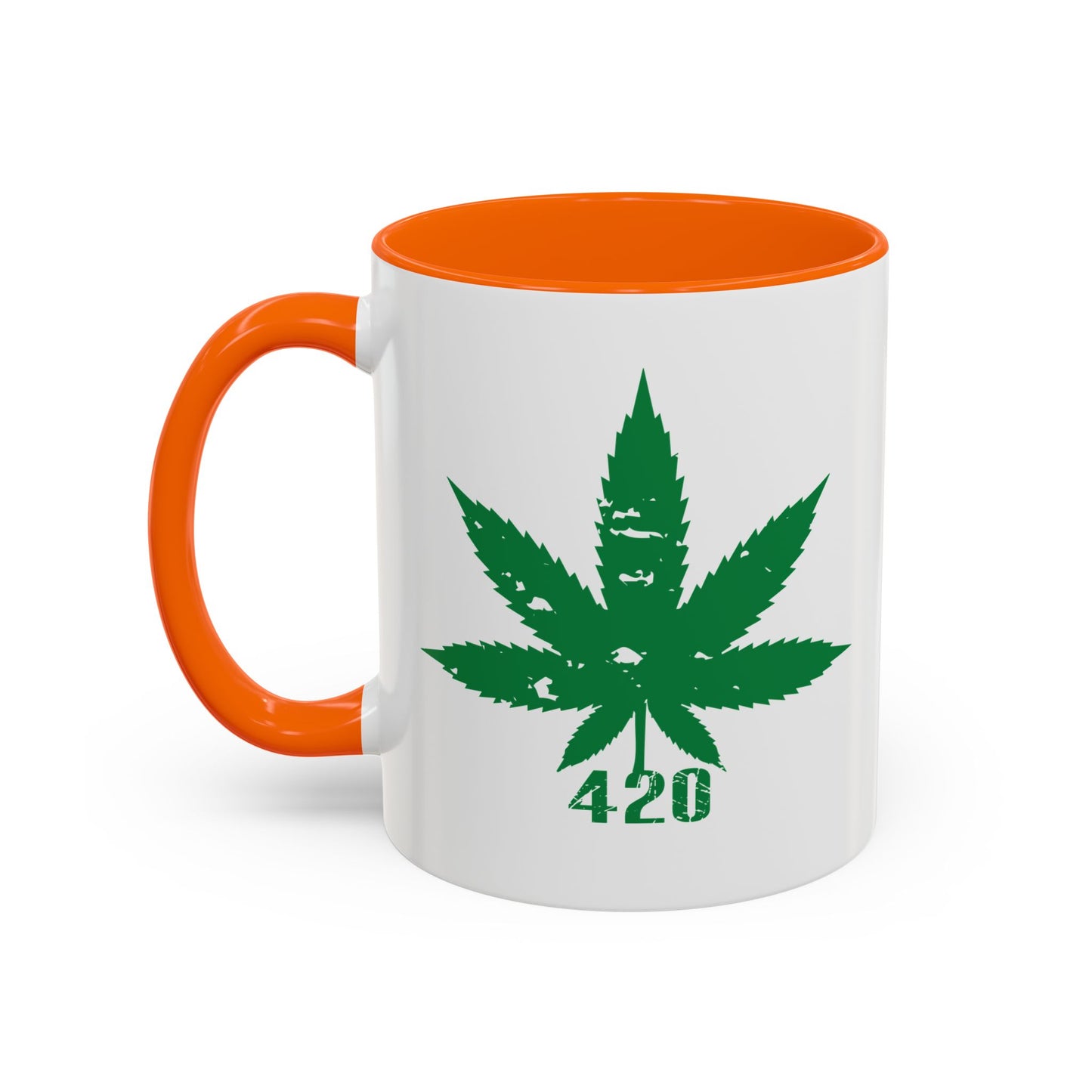 WEED LEAF 420 Accent BiColor Funny Sarcastic Mug