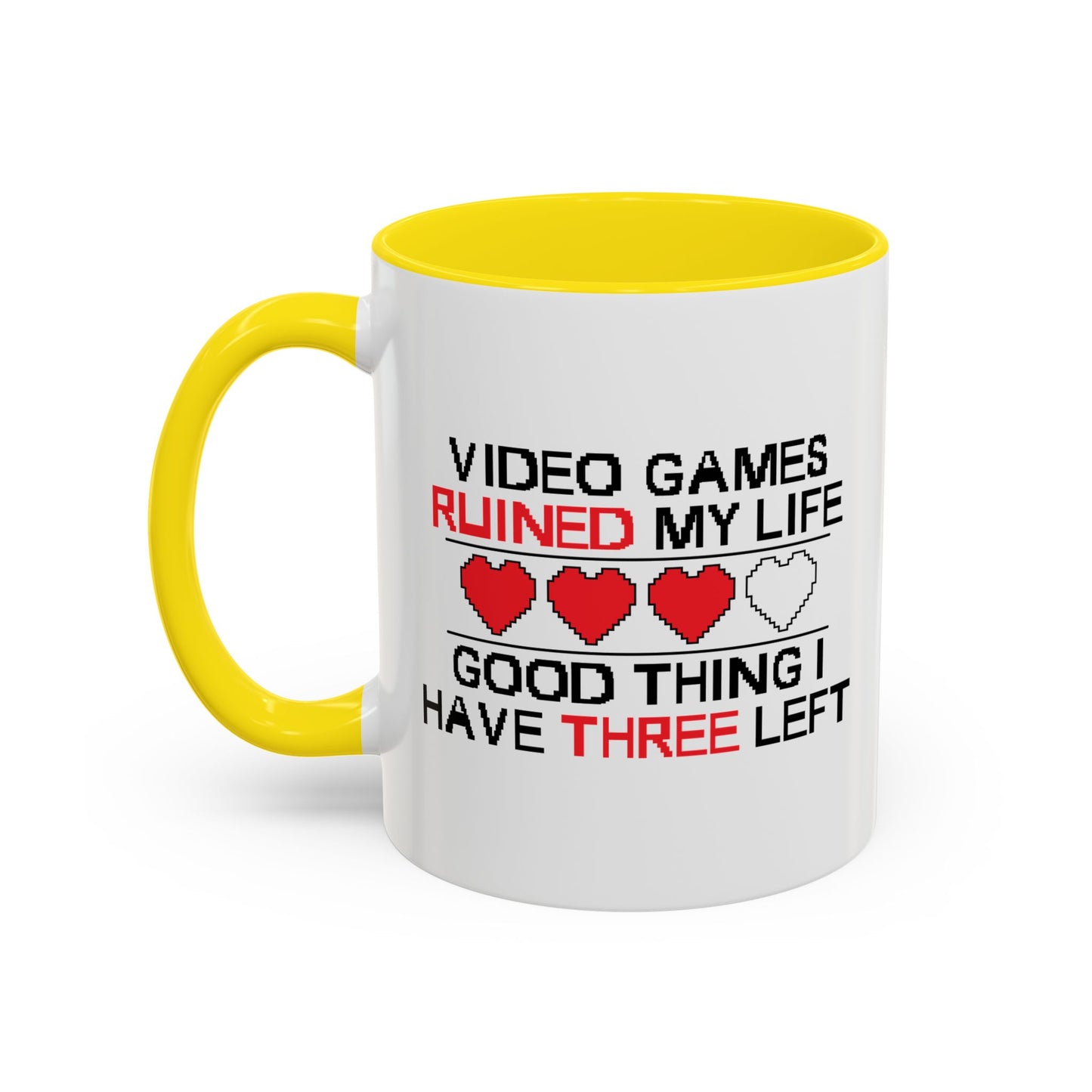 VIDEO GAMES RUINED MY LIFE Accent BiColor Funny Sarcastic Mug