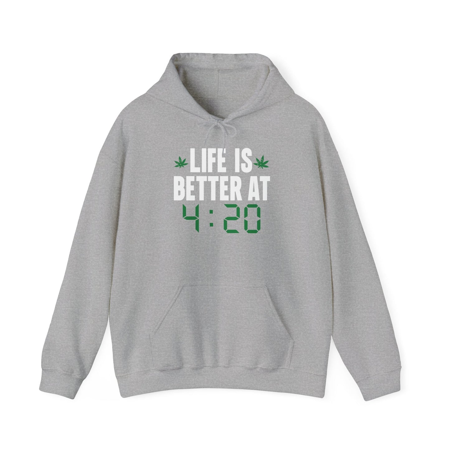 LIFE IS BETTER AT 4-20 - Premium Unisex Funny Sarcastic Black Hoodie Sweatshirt