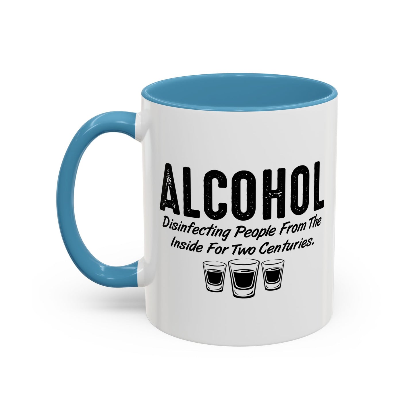 DISINFECTING PEOPLE Accent BiColor Funny Sarcastic Mug