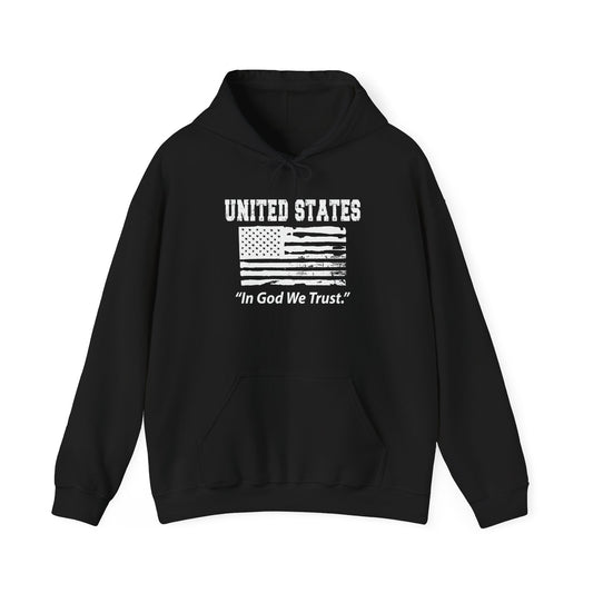 UNITED STATES IN GOD WE TRUST - Premium Unisex Funny Sarcastic Black Hoodie Sweatshirt