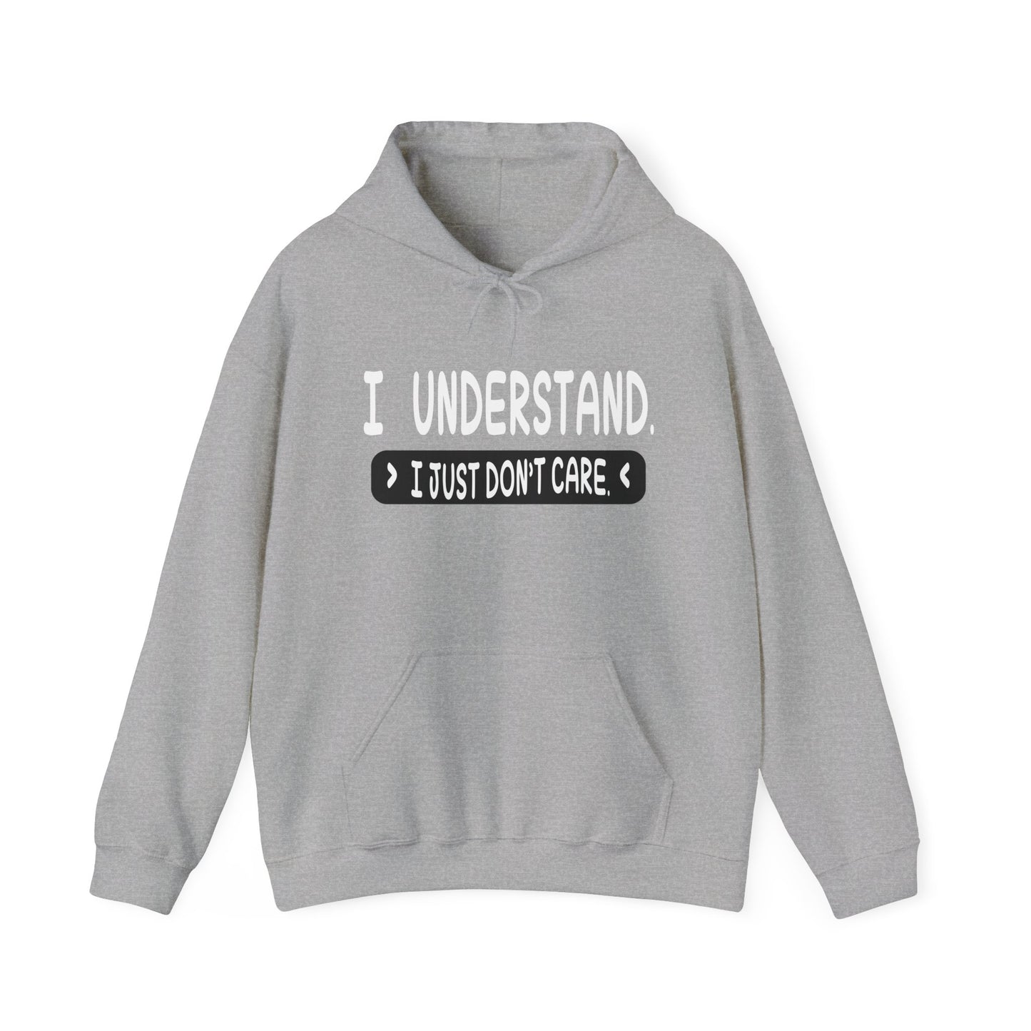 I UNDERSTAND, IJUST DON'T CARE - Premium Unisex Funny Sarcastic Black Hoodie Sweatshirt