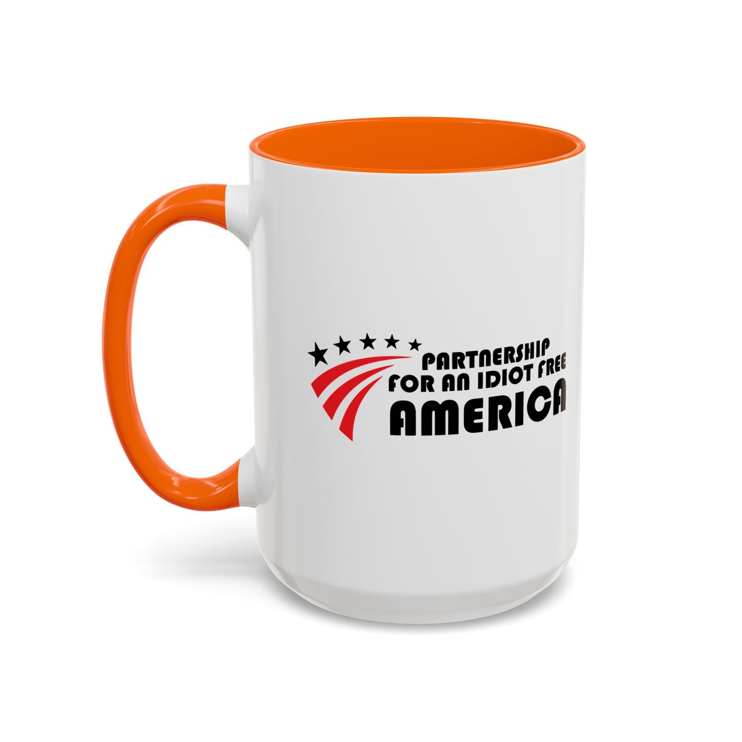 IDIOT FREE AMERICA Accent BiColor Funny Sarcastic Mug