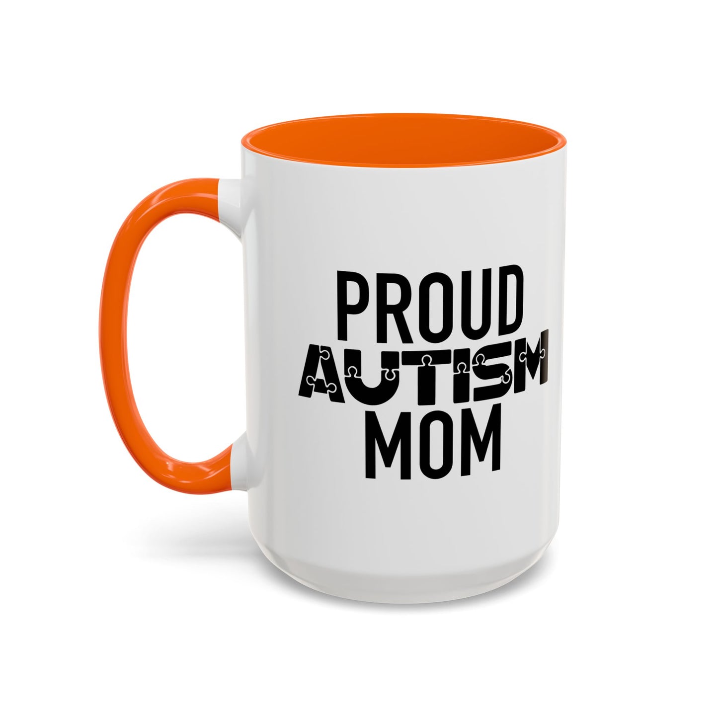 PROUD AUTISM MOM Accent BiColor Mug