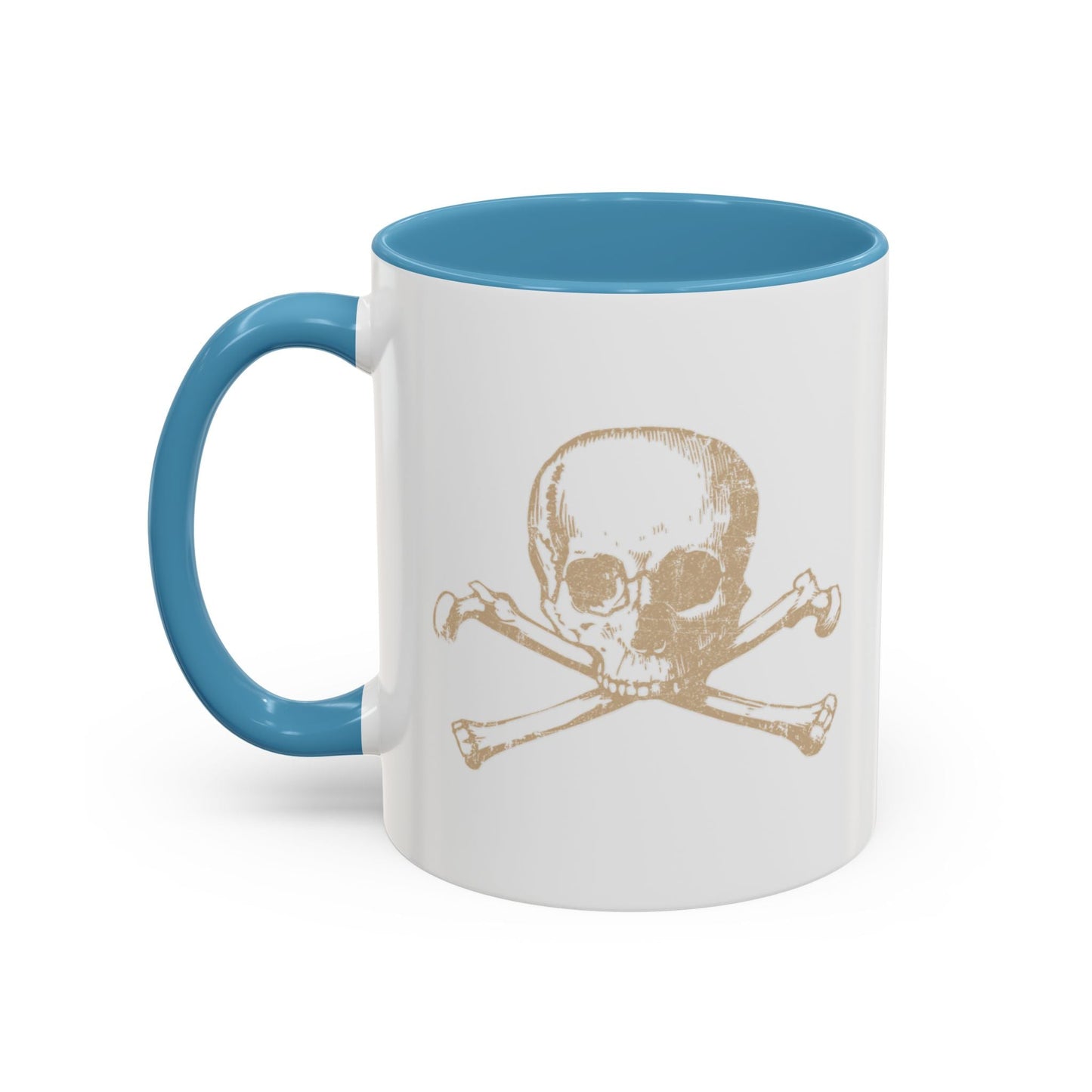 HUMAN SKULL CROSS BONES Accent BiColor Funny Sarcastic Mug