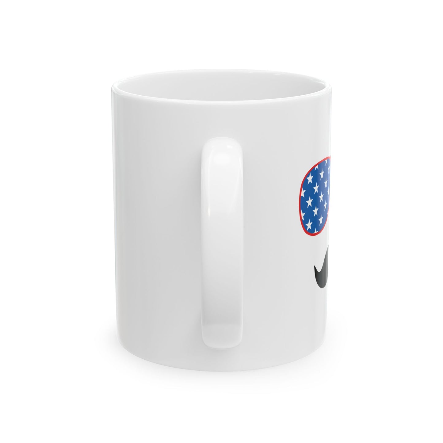 4TH OF JULY SUNGLASSES FUNNY SARCASTIC WHITE MUG