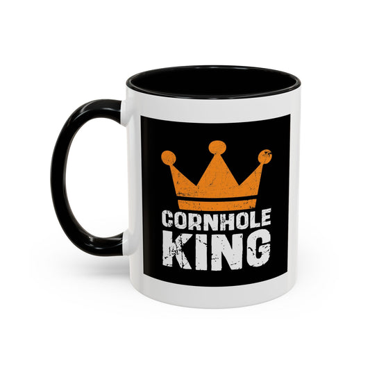 CORNHOLE KING Accent BiColor Funny Sarcastic Mug