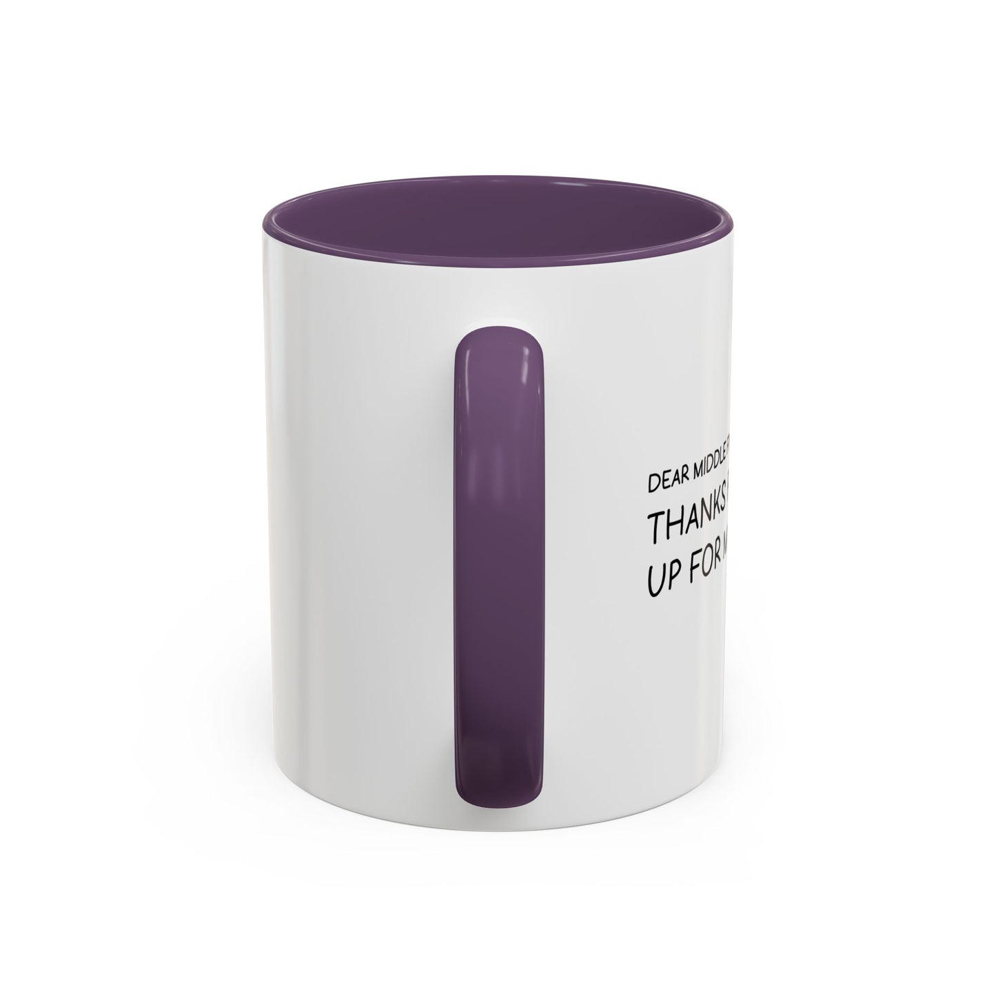 DEAR MIDDLE FINGER Accent BiColor Funny Sarcastic Mug