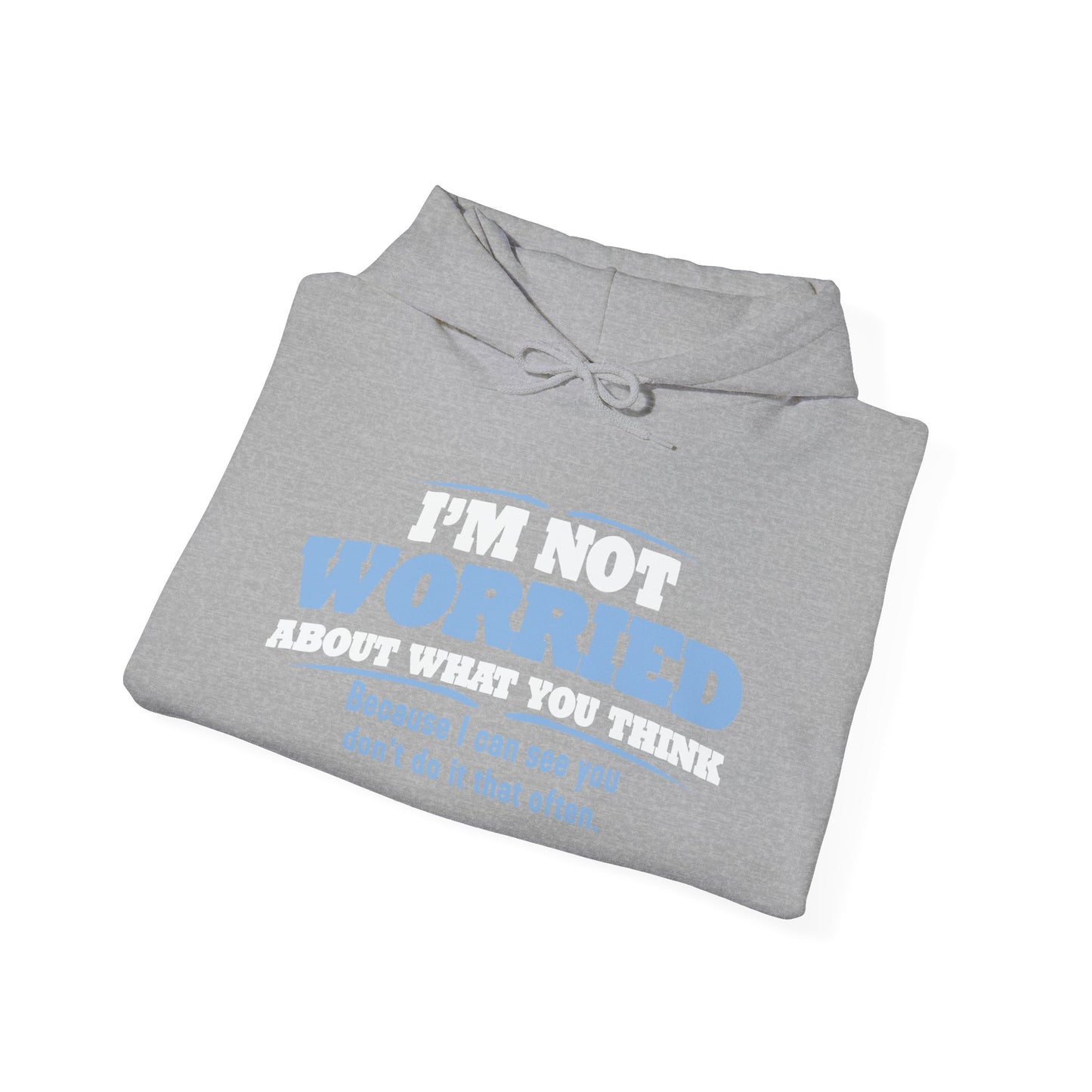 I'M NOT WORRIED ABOUT WHAT YOU THINK - Premium Unisex Funny Sarcastic Black Hoodie Sweatshirt