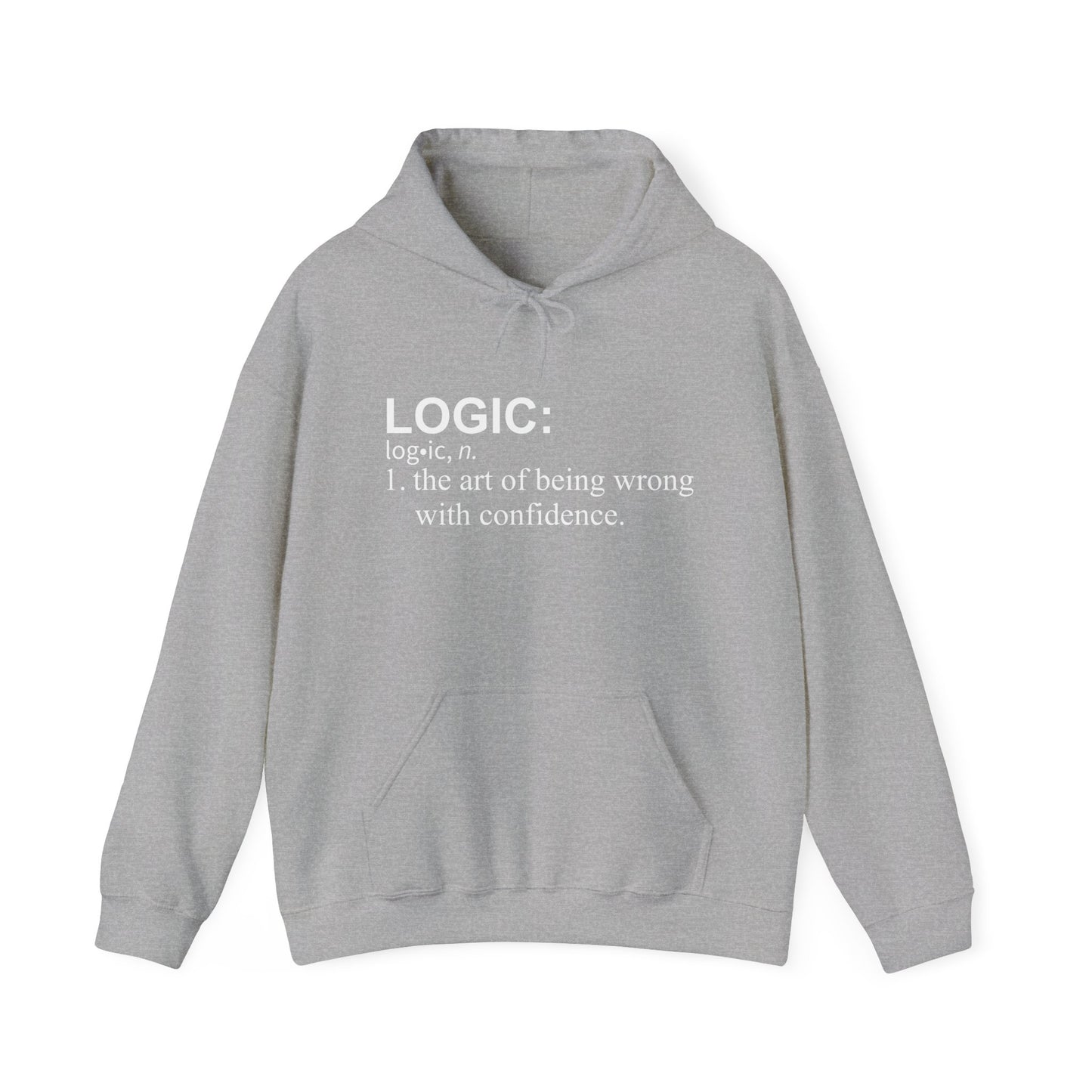 LOGIC n. - Premium Unisex Funny Sarcastic Black Hoodie Sweatshirt