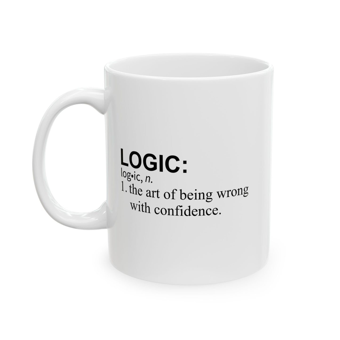 LOGIC n. FUNNY SARCASTIC WHITE MUG