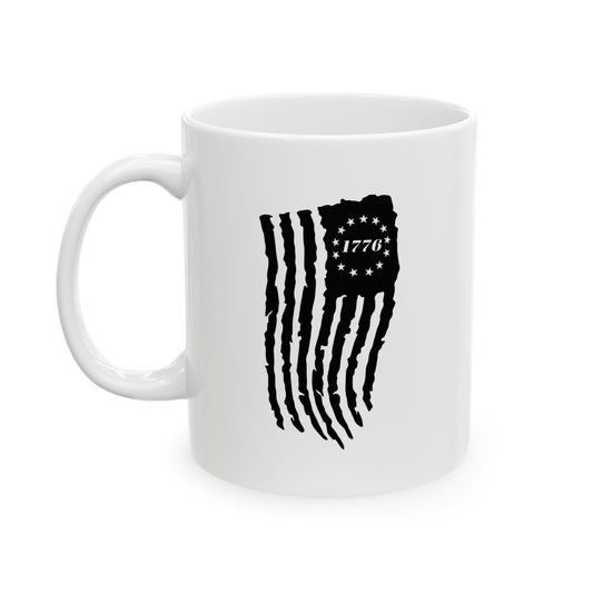 1776 BETSY FLAG PATRIOTIC WHITE MUG