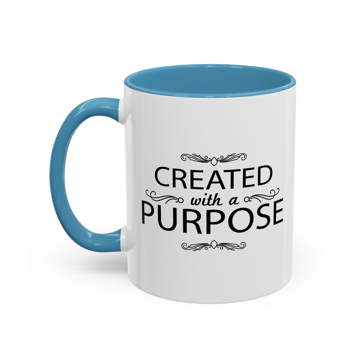 CREATED WITH A PURPOSE Accent BiColor Funny Sarcastic Mug